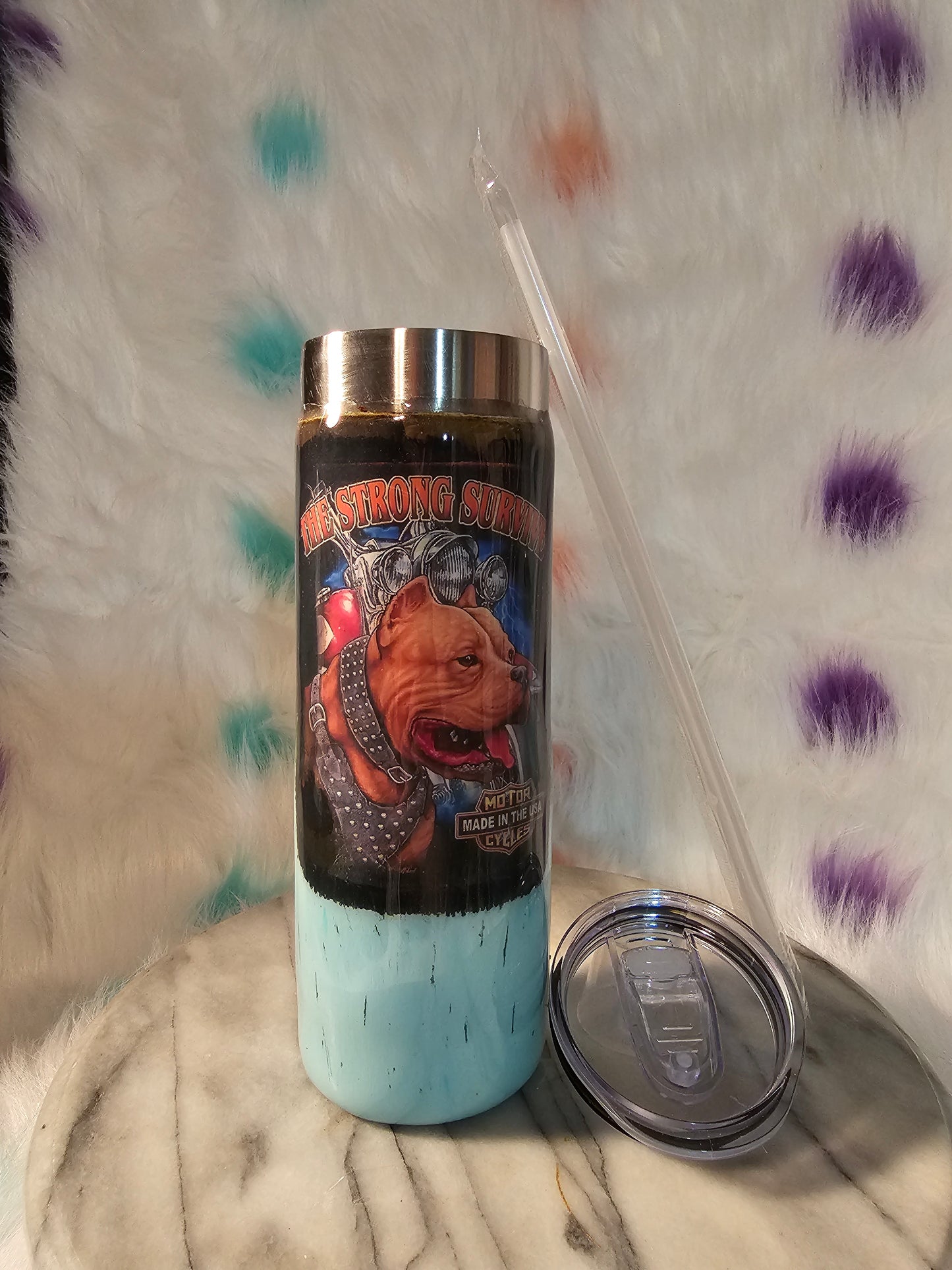 30 oz love my pit bull stainless steel tumbler cup