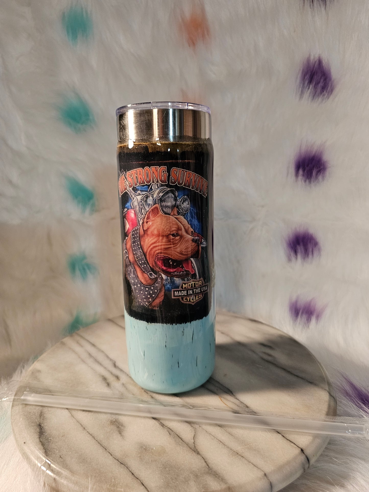 30 oz love my pit bull stainless steel tumbler cup