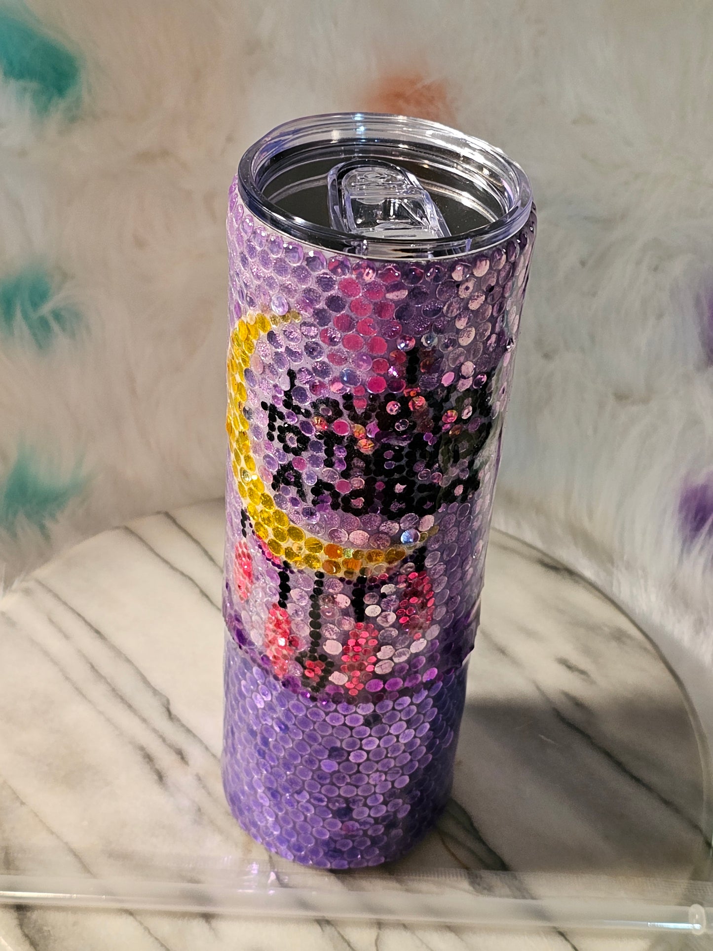 30 oz love you to the moon and back rhinestone double wall stainless steel tumbler cup