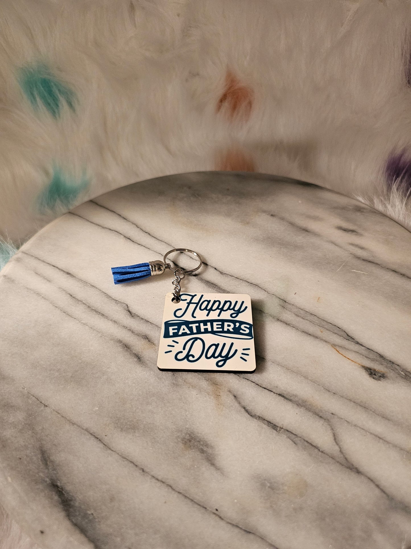 Sublimation square Happy Father's day Keychain.