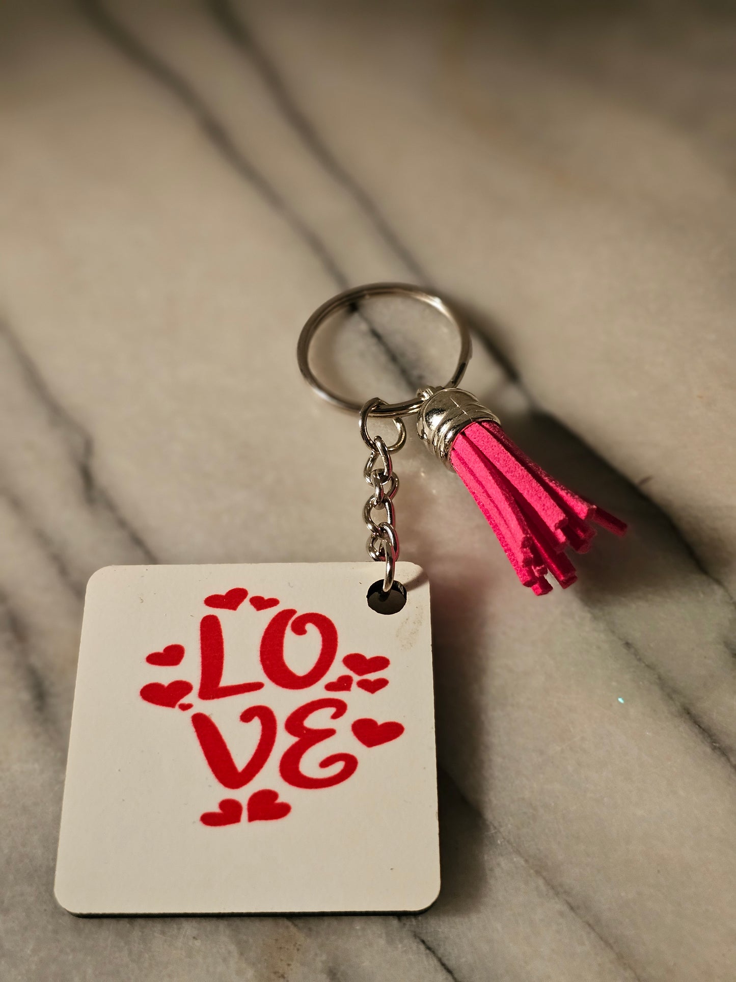 2 inch sublimation square Love Keychain
