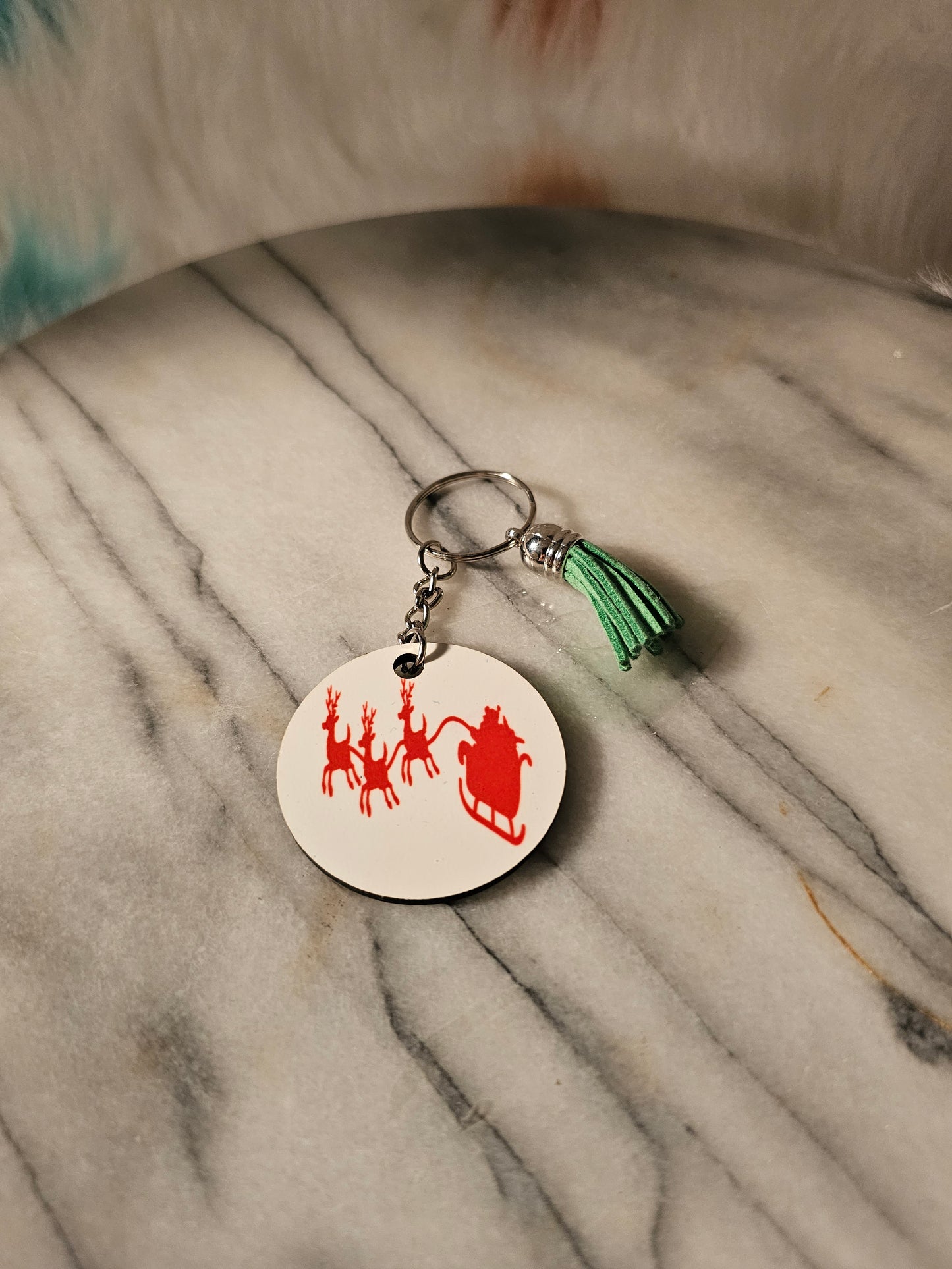 2 inch sublimation Santa and the reindeers