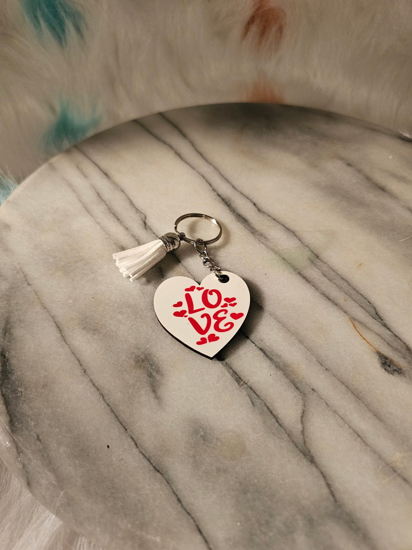 Sublimation heart shape Love Keychain