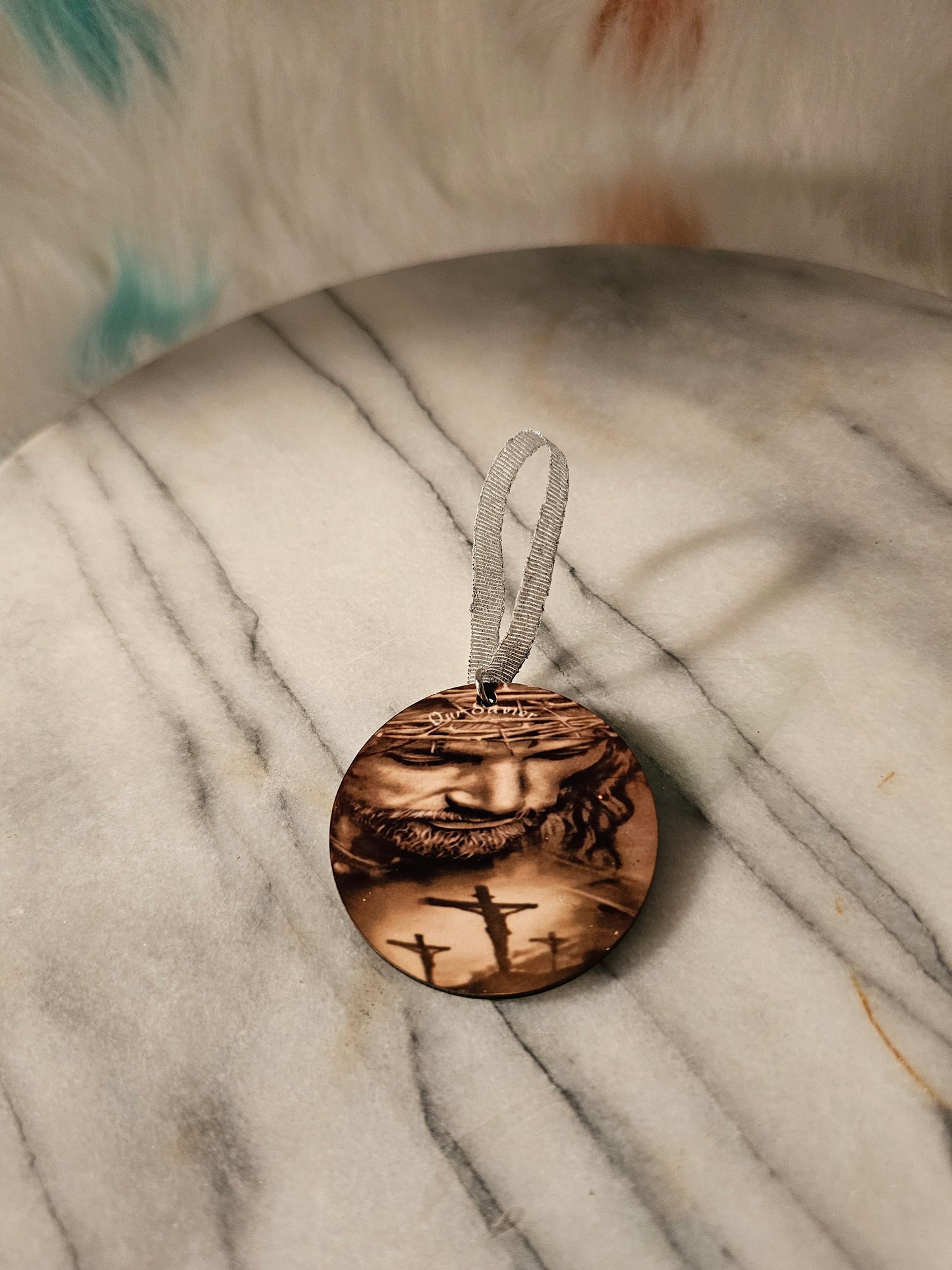 2 inch sublimation our savior Christmas oranment.