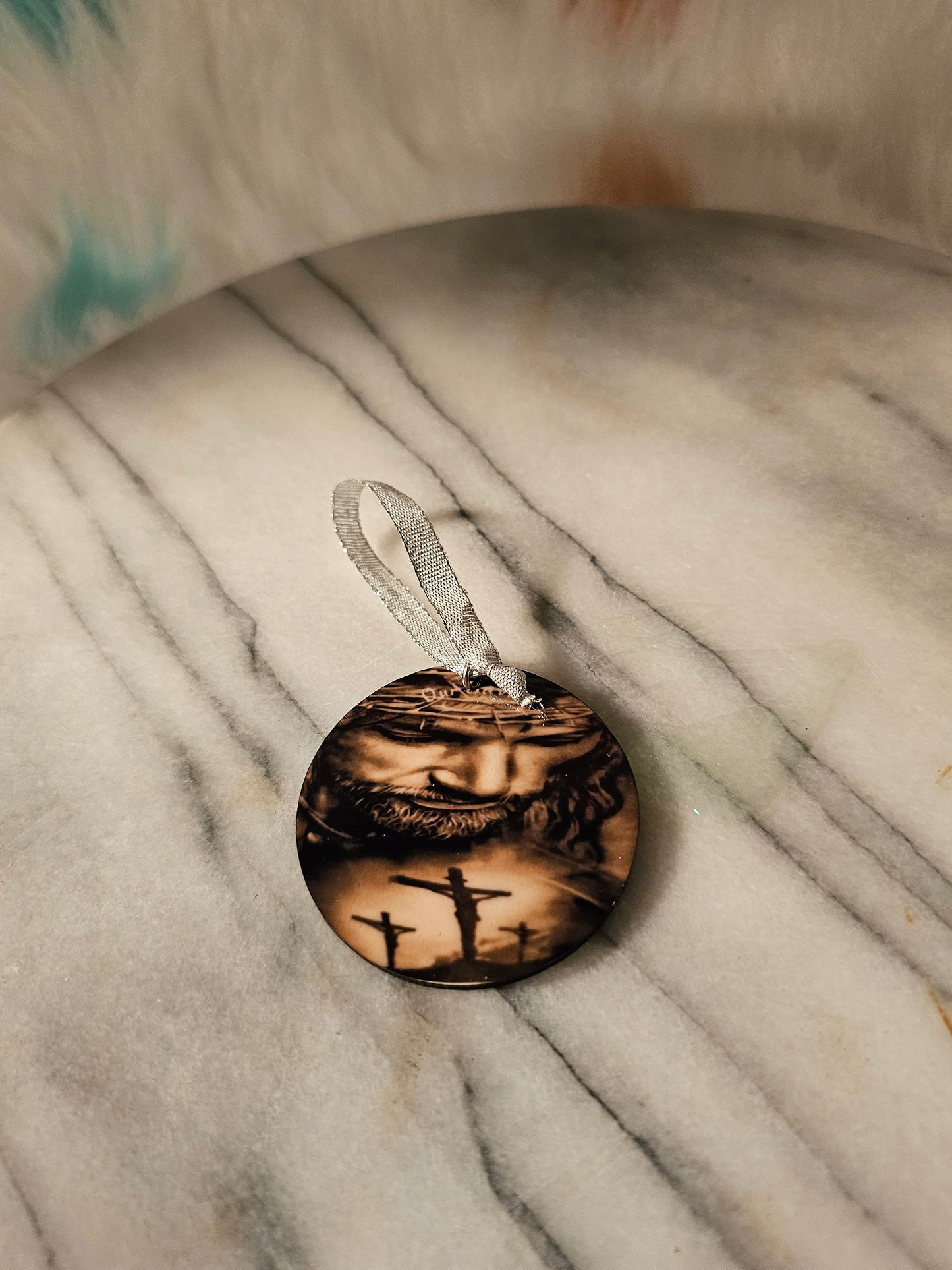 2 inch sublimation our savior Christmas oranment.