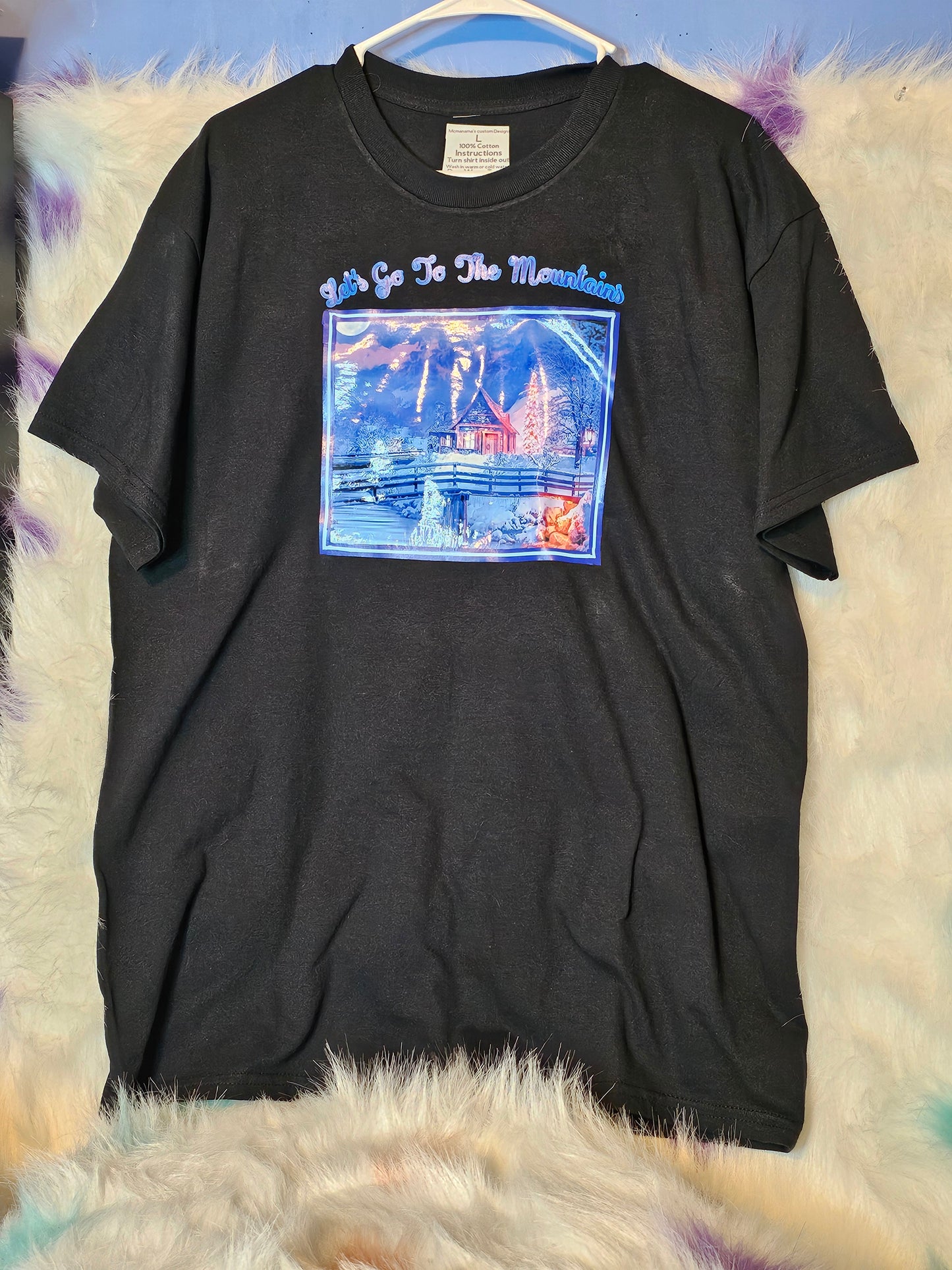 Let's go to the mountains black T-Shirt