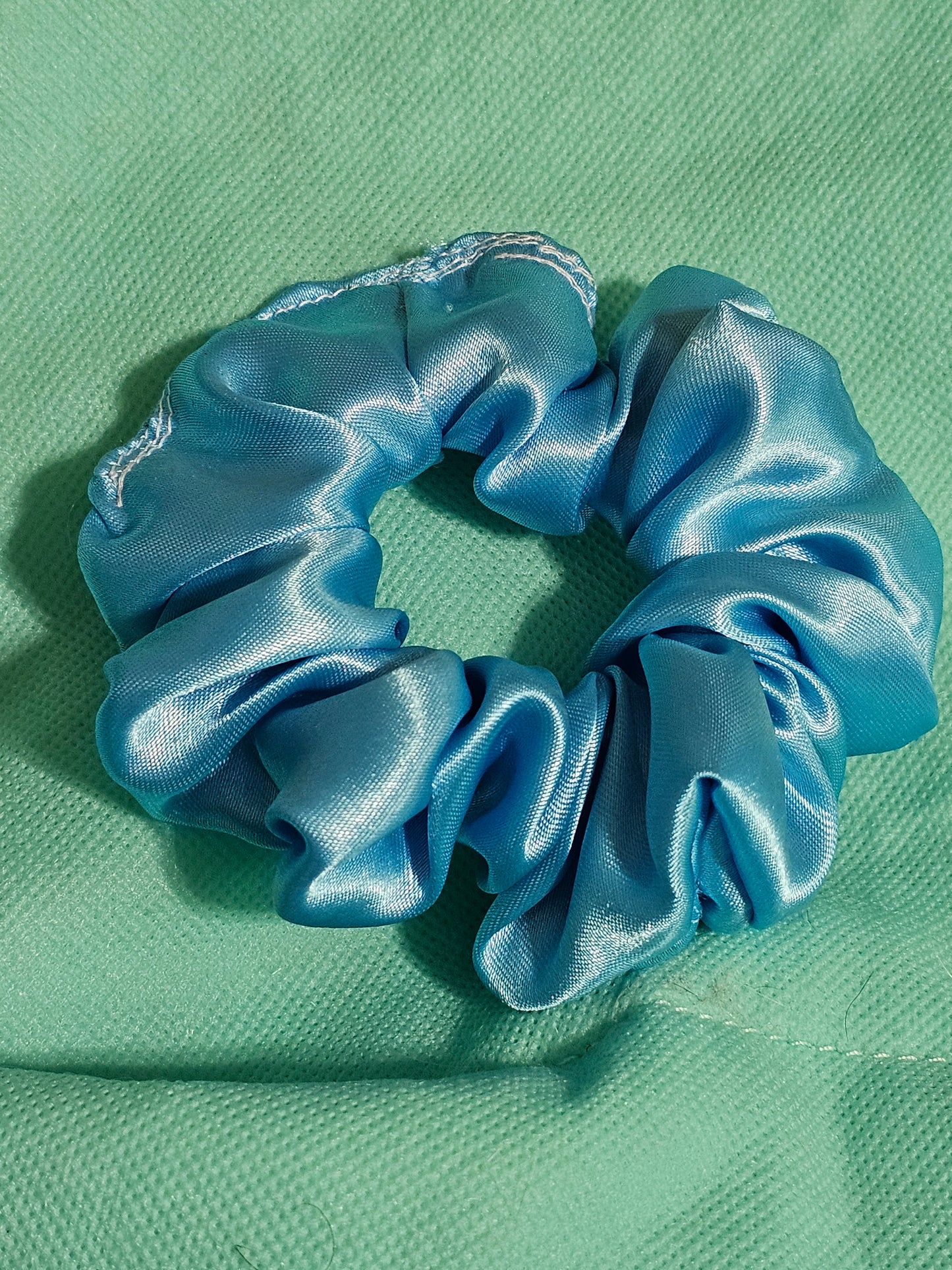 Silk blue standard scrunche
