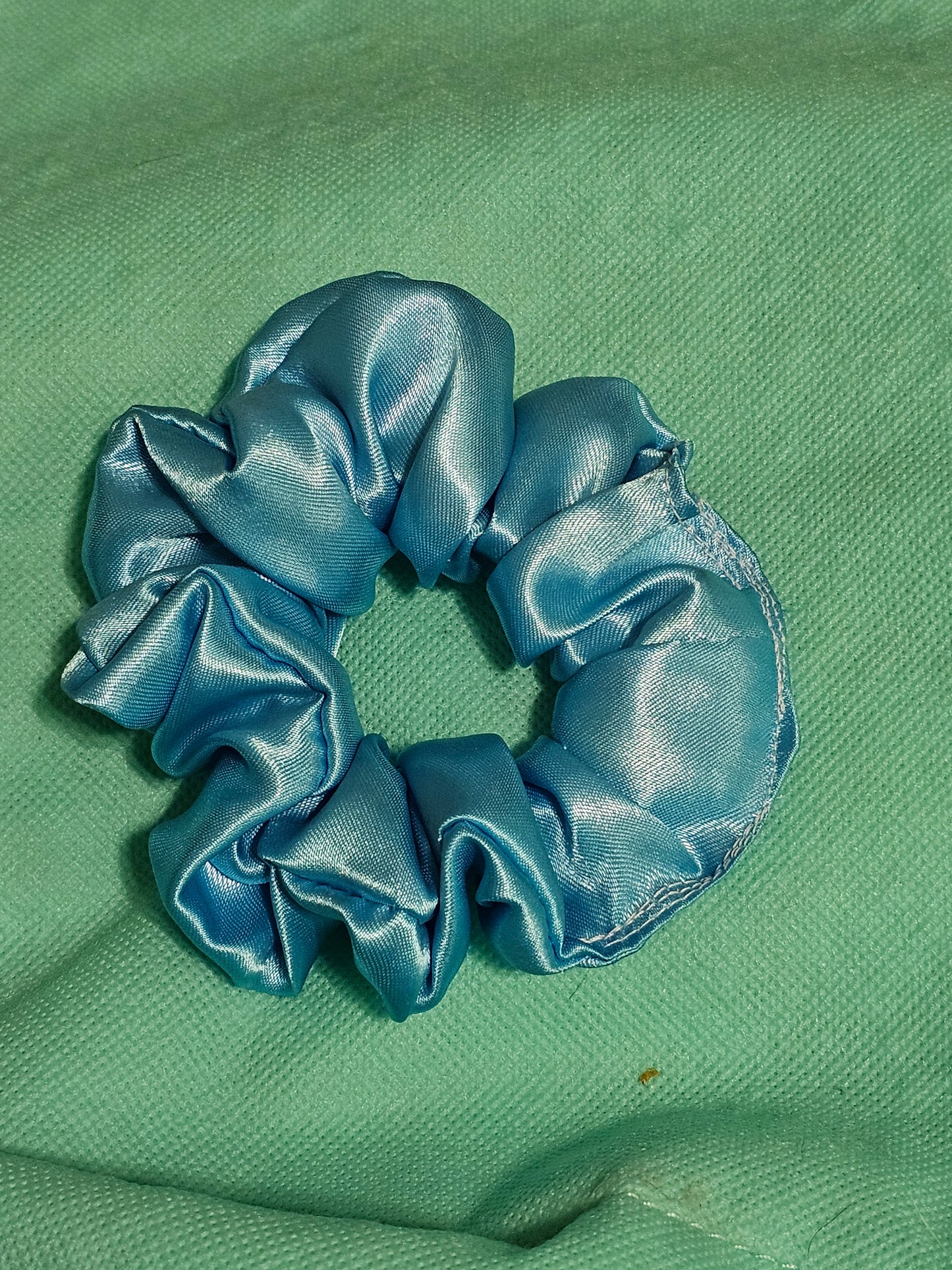 Silk blue standard scrunche
