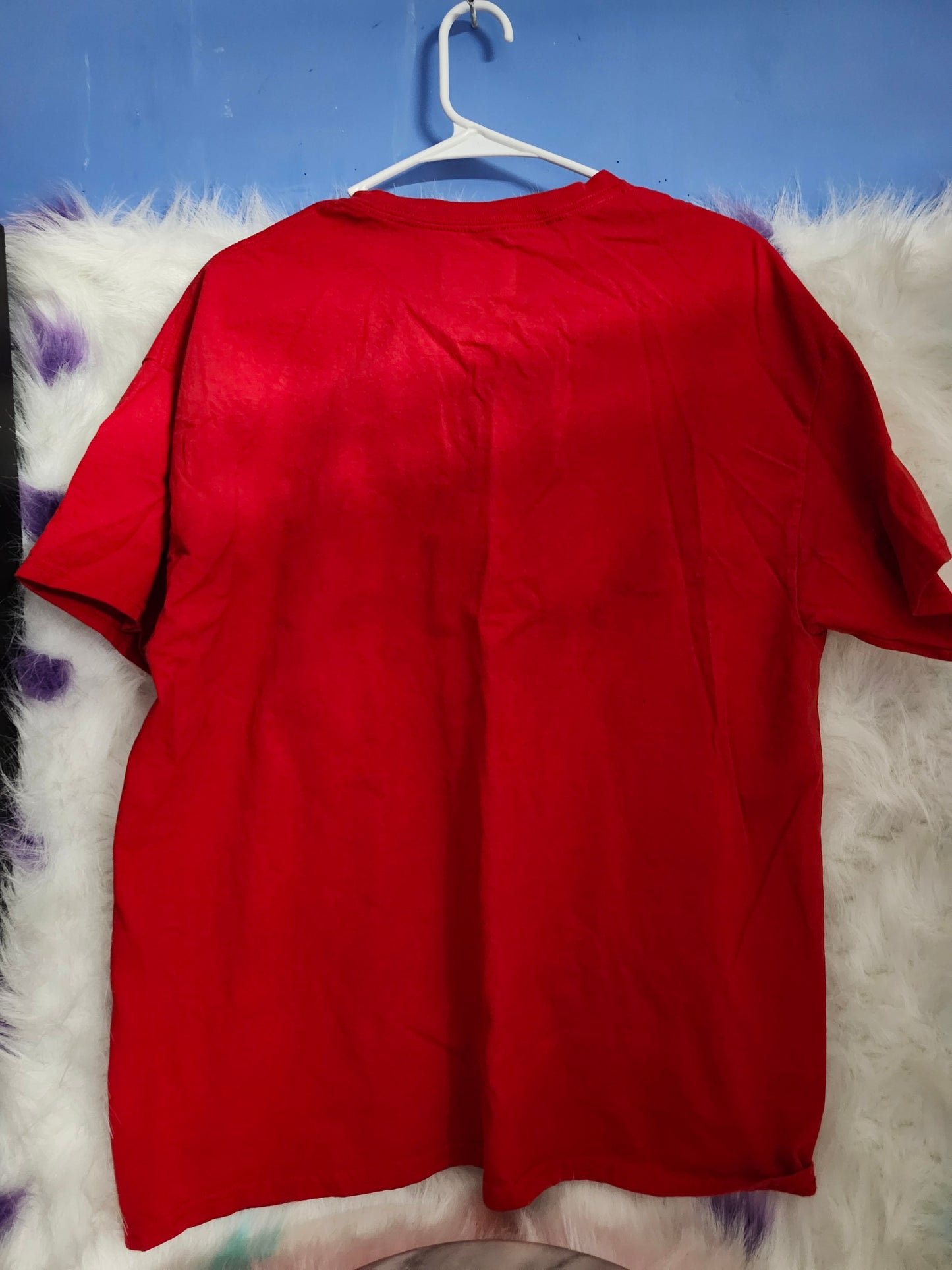 Size XL 100% cotton red Faith can move mountains tshirt