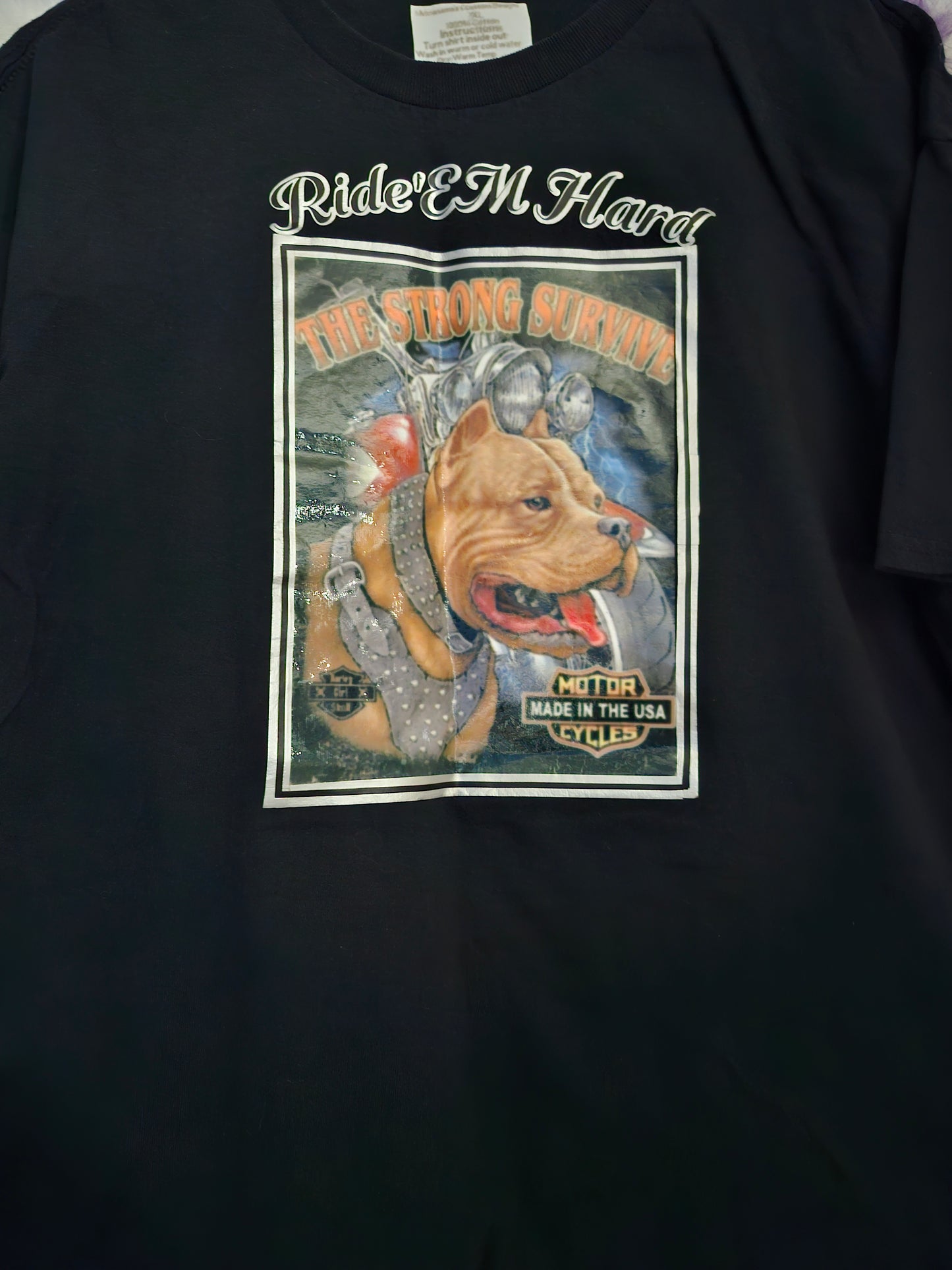 XL 100% cotton Ride'em hard Harley Davidson black T-Shirt