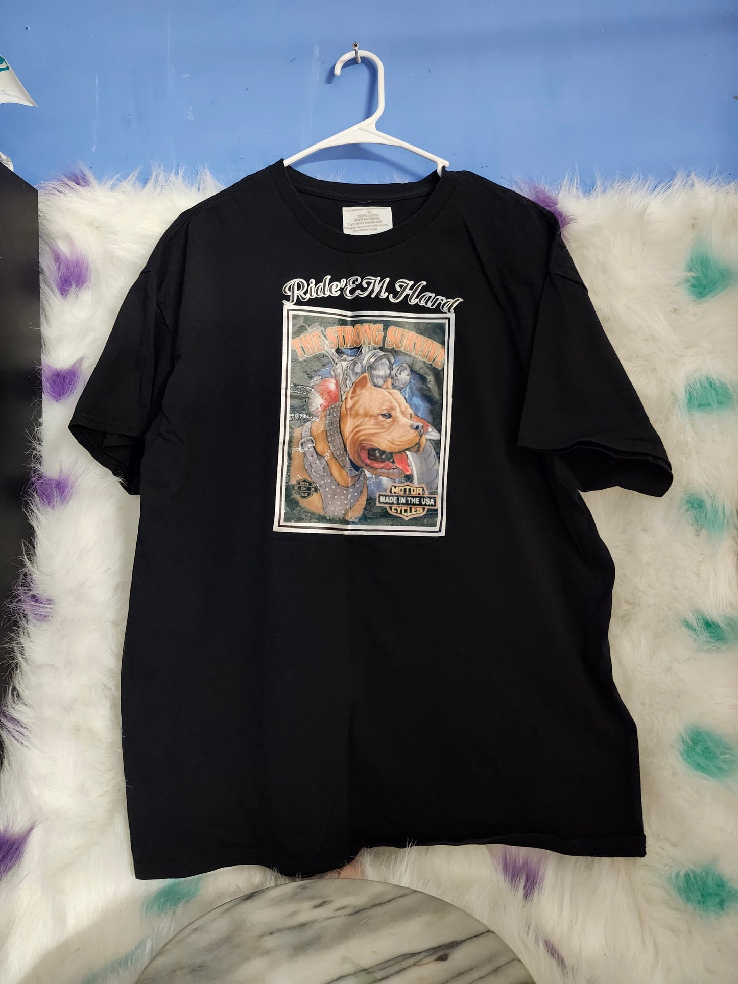 XL 100% cotton Ride'em hard Harley Davidson black T-Shirt