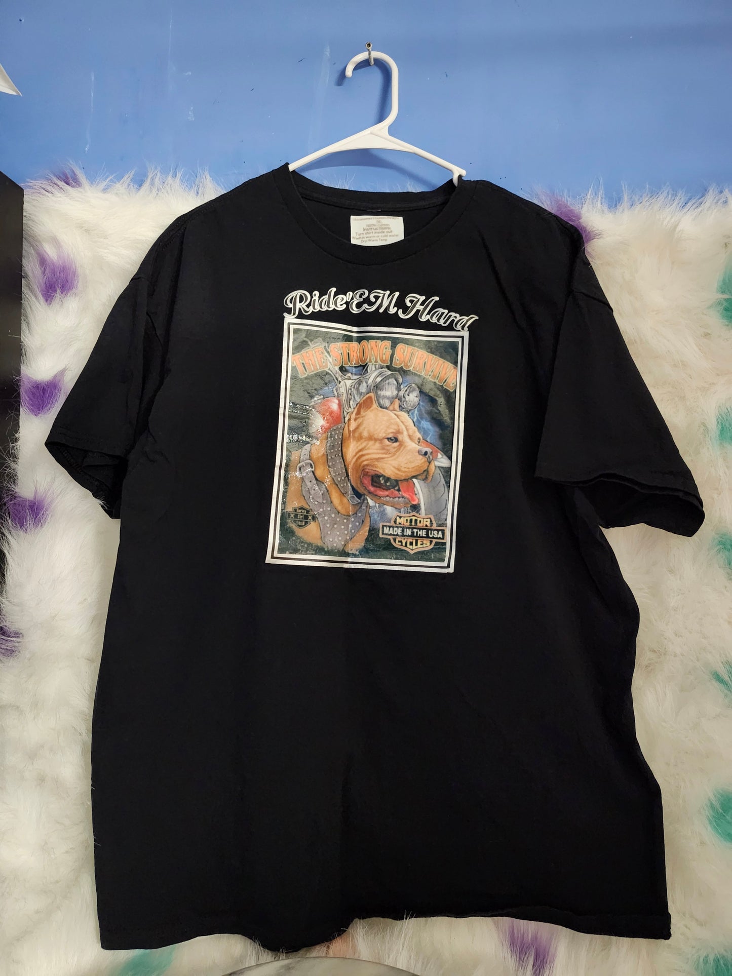 XL 100% cotton Ride'em hard Harley Davidson black T-Shirt