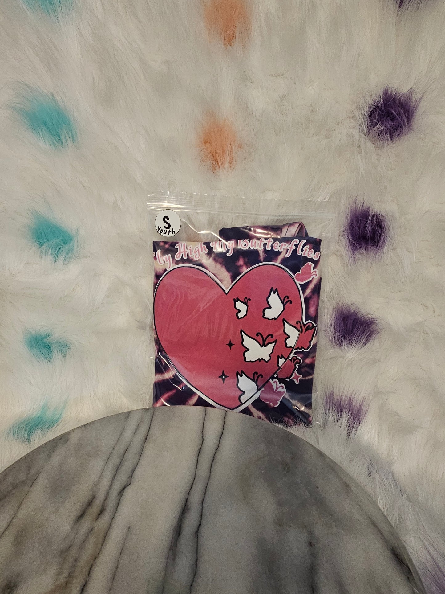 Size S 100 %cotton Fly my butterflies tie dye T-Shirt