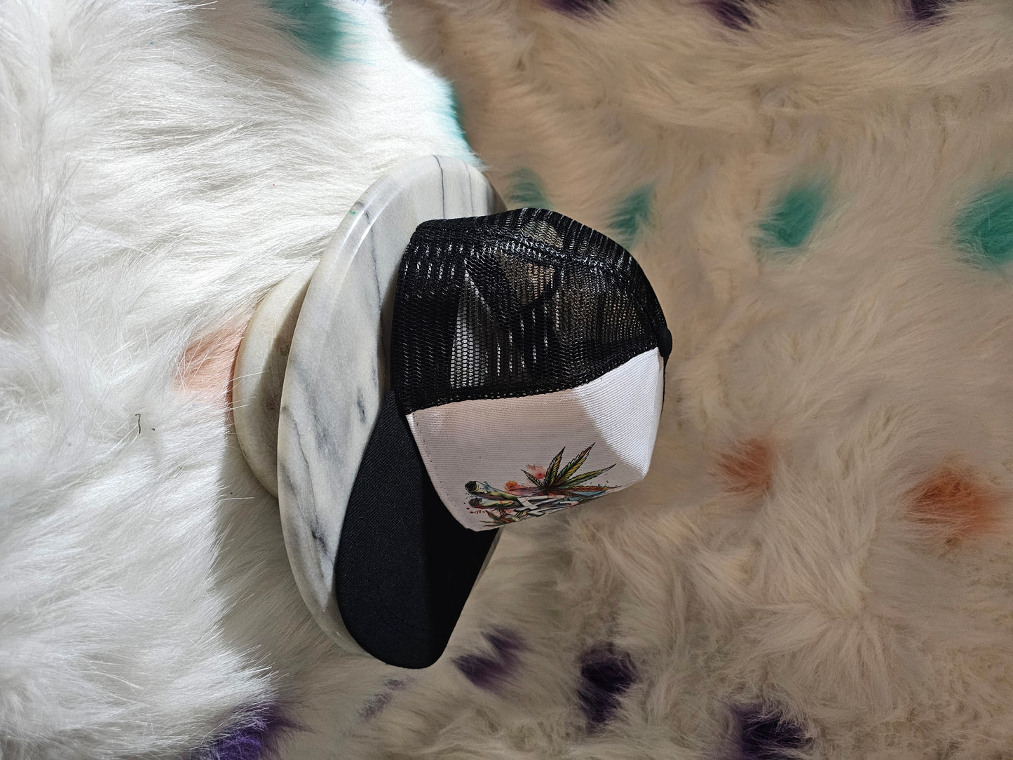 420 Black & White Baseball Cap