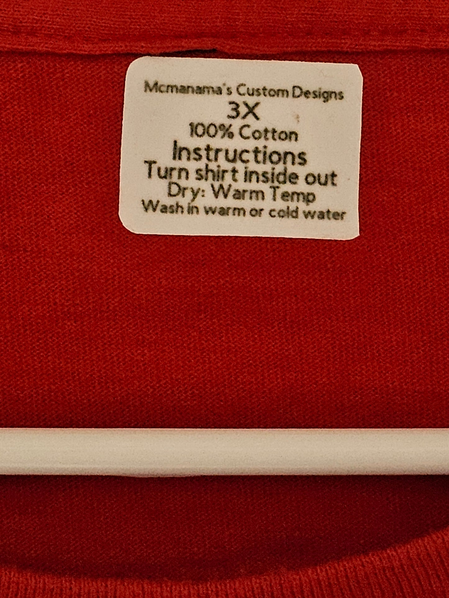 Size 3x 100% cotton Red shirt with cross and roses