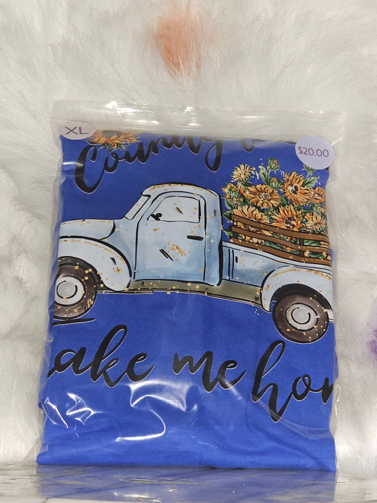 Size XL 100% cotton Country roads take me home Tshirt