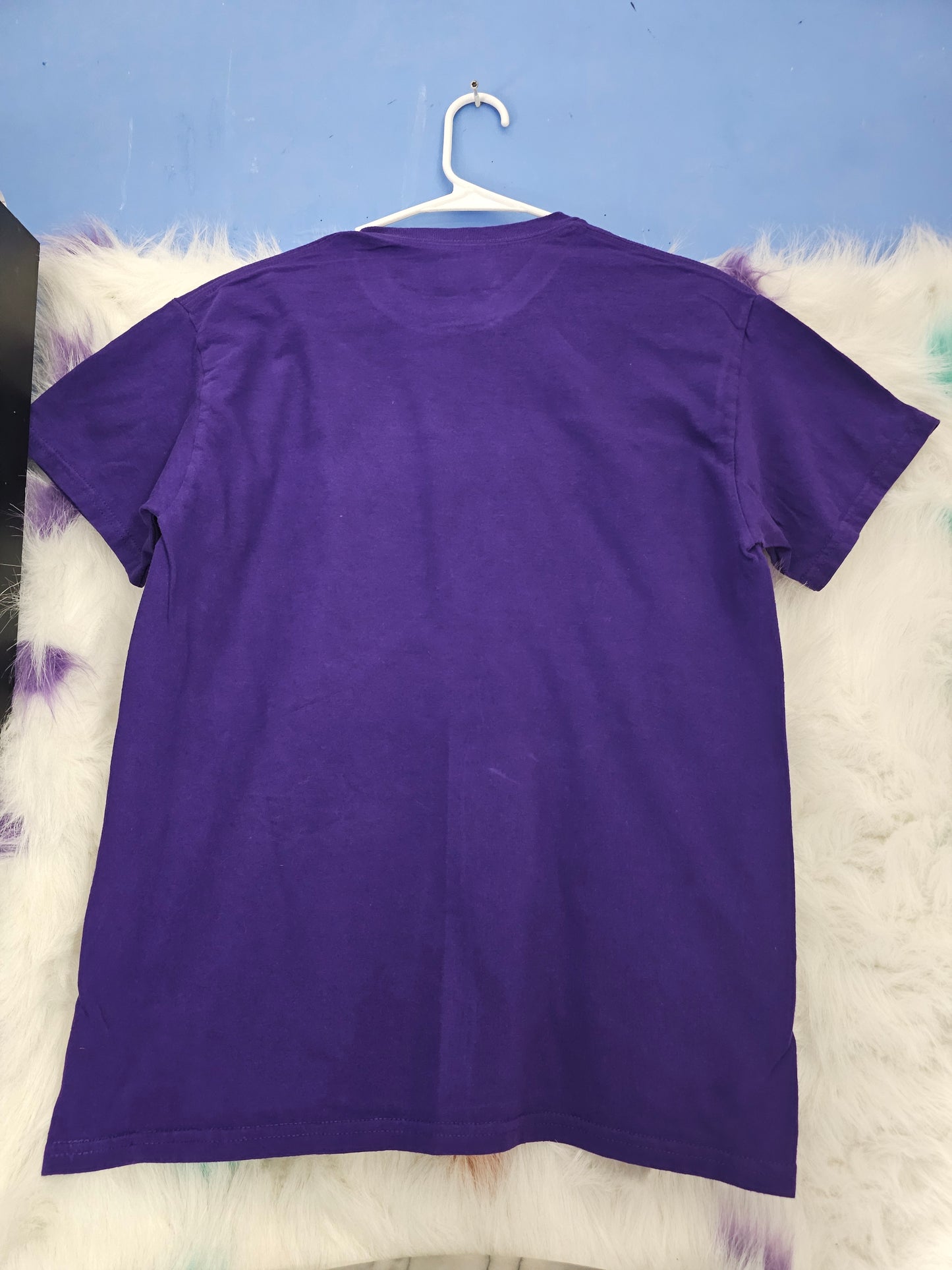 Size M 100% cotton Purple No I don't think Tshirt
