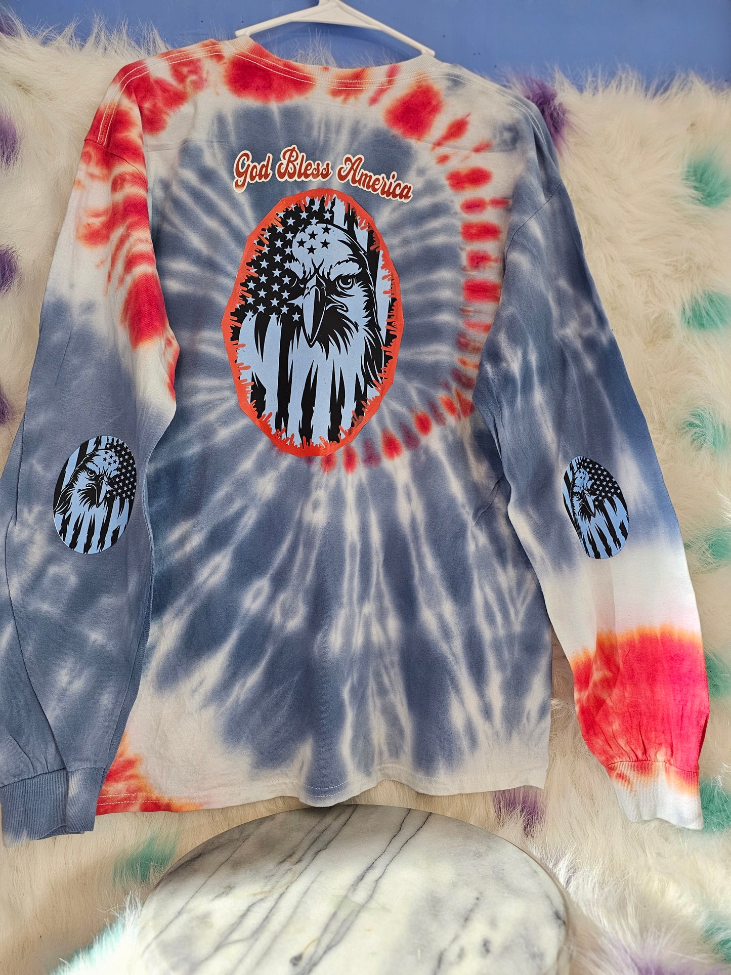 Size L 100%cotton God bless America tie dye Tshirt