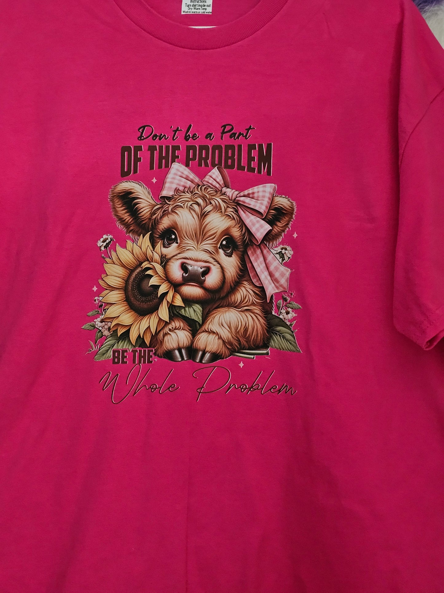 Size XL 100%cotton Pink Don't be part of the problem Tshirt