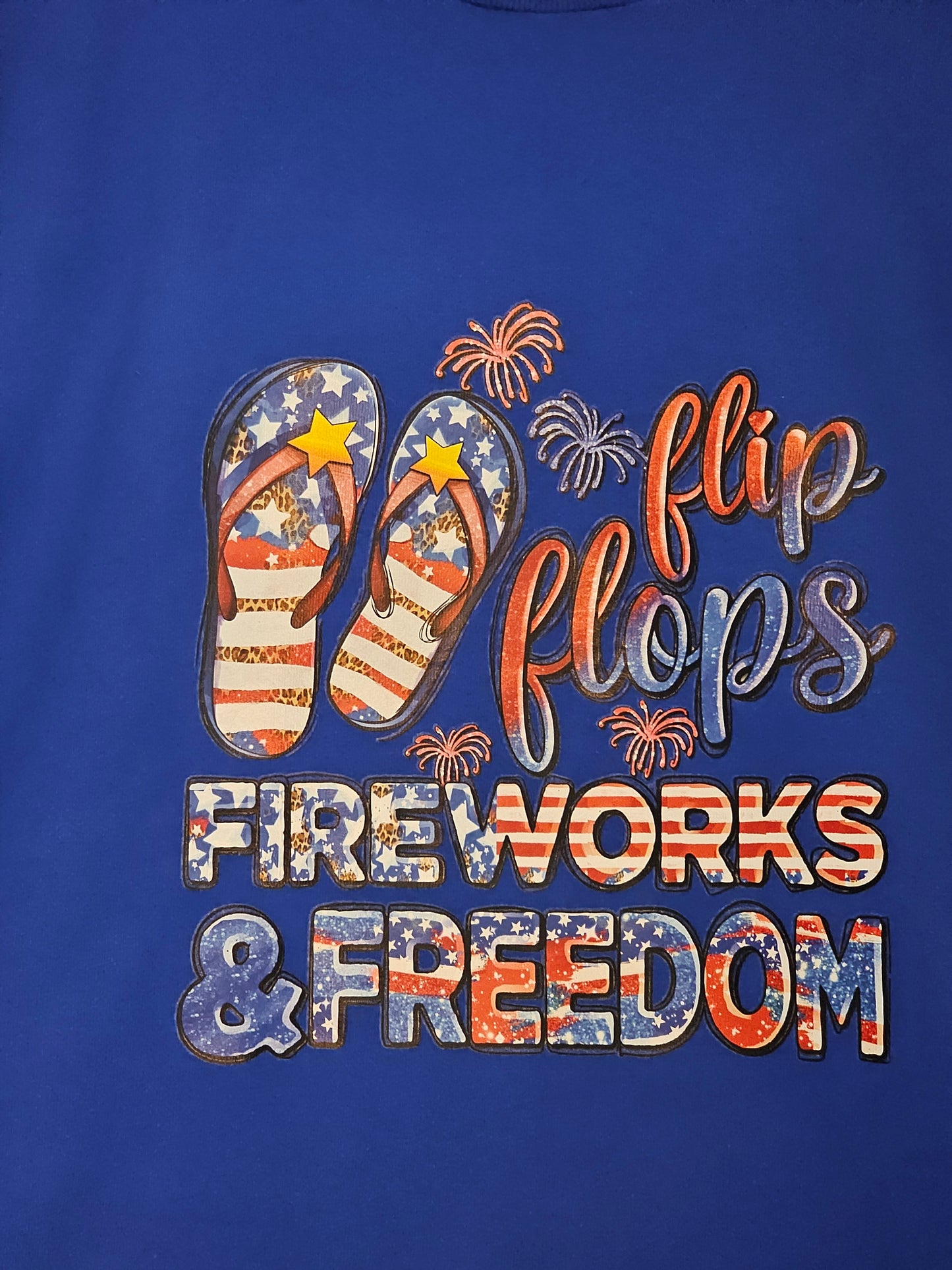 Size 2X 100% cotton blue flip flops Tshirt