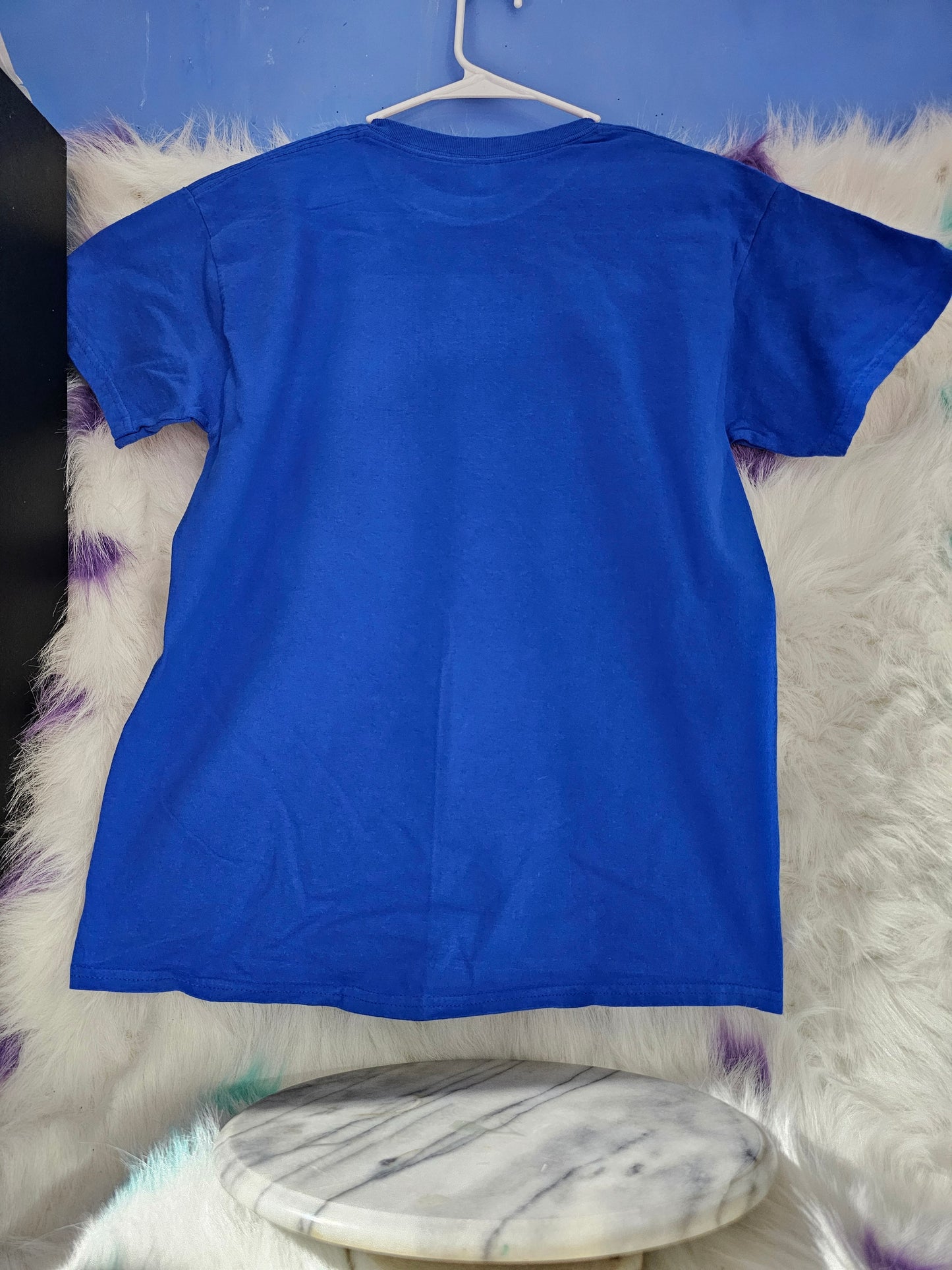 Size M 100% cotton Blue There is power in the name of Jesus Tshirt