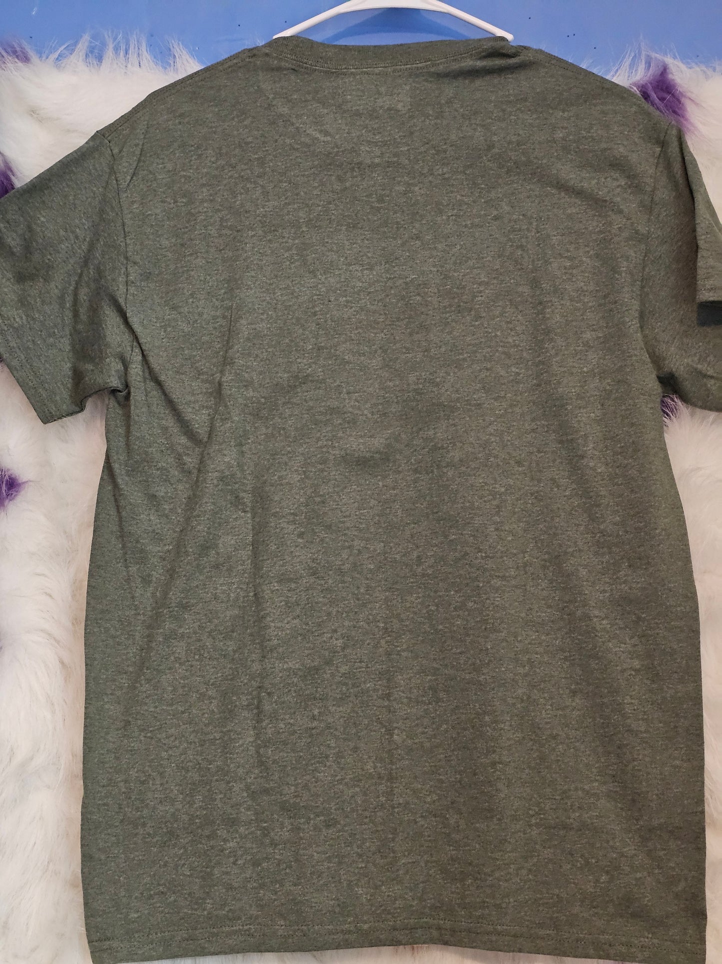 Size M 50% cotton 50 %polyester Green With God all thing are possible Tshirt