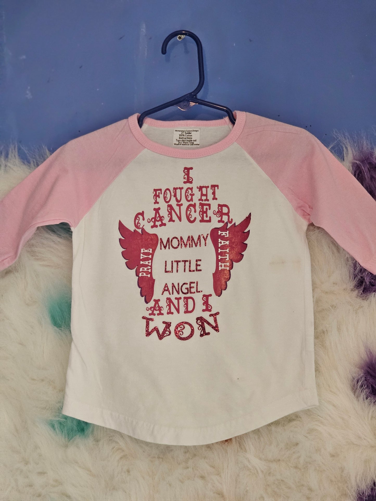 2T 100% cotton I fought cancer Tshirt