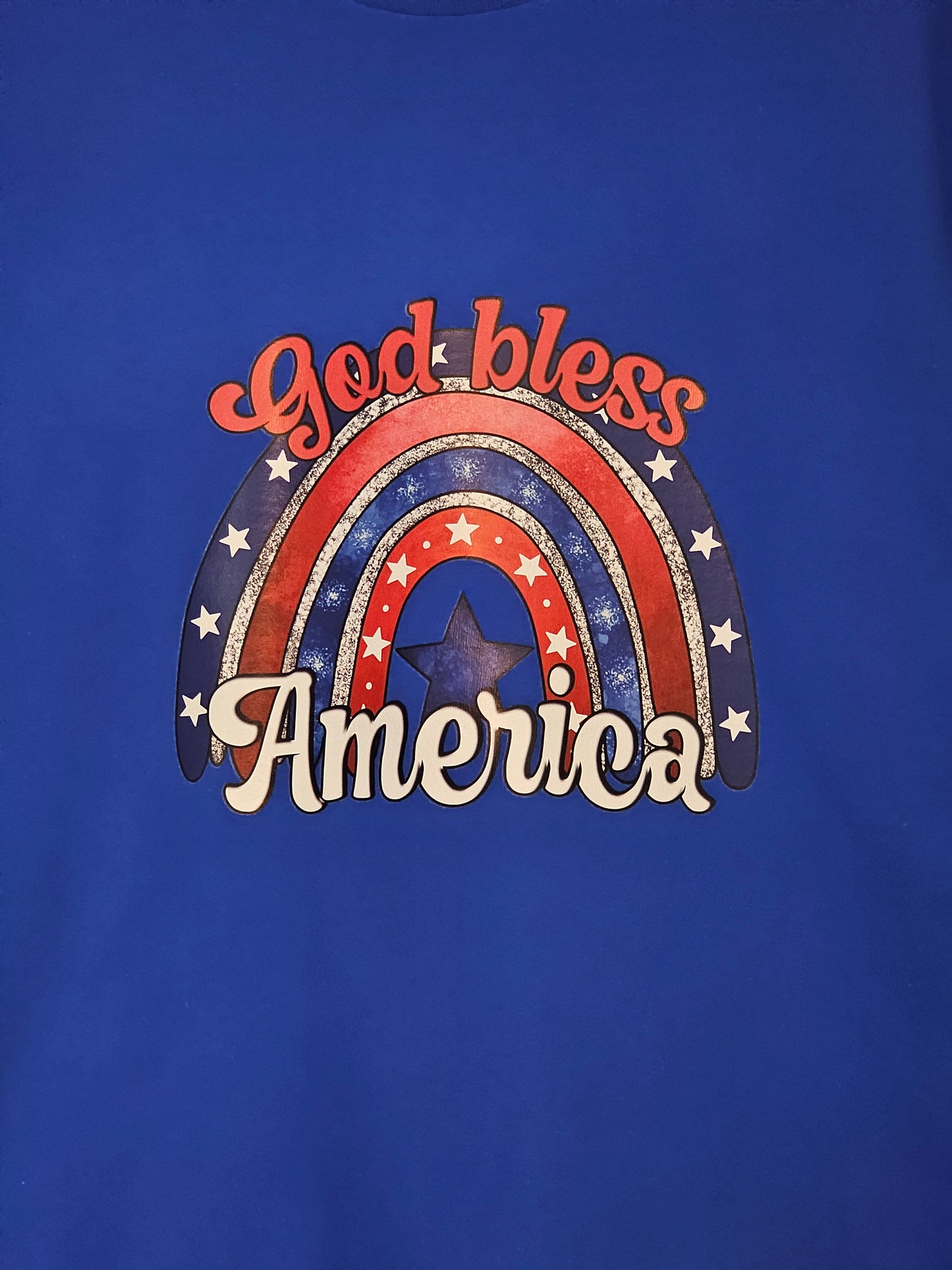 Size XL 100% cotton blue God Bless America Tshirt