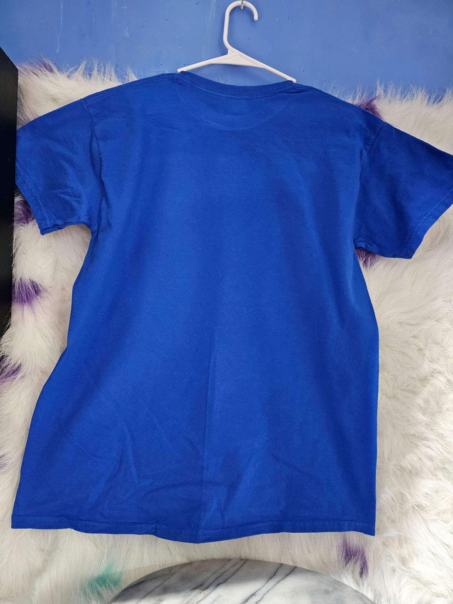 Size M 100% cotton Blue There is power in the name of Jesus Tshirt