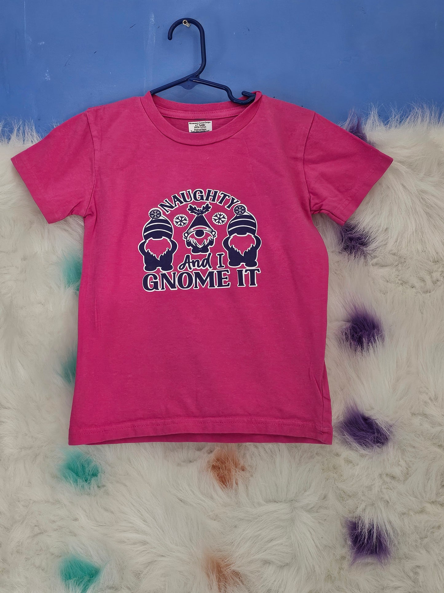 Size 4T Toddler Pink Gnome it Tshirt