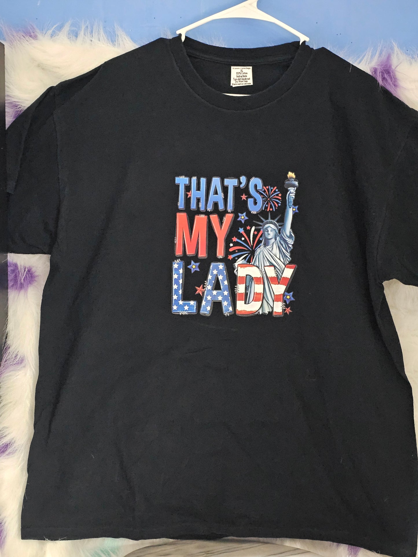 Size XL 100% cotton Black That's my lady Tshirt