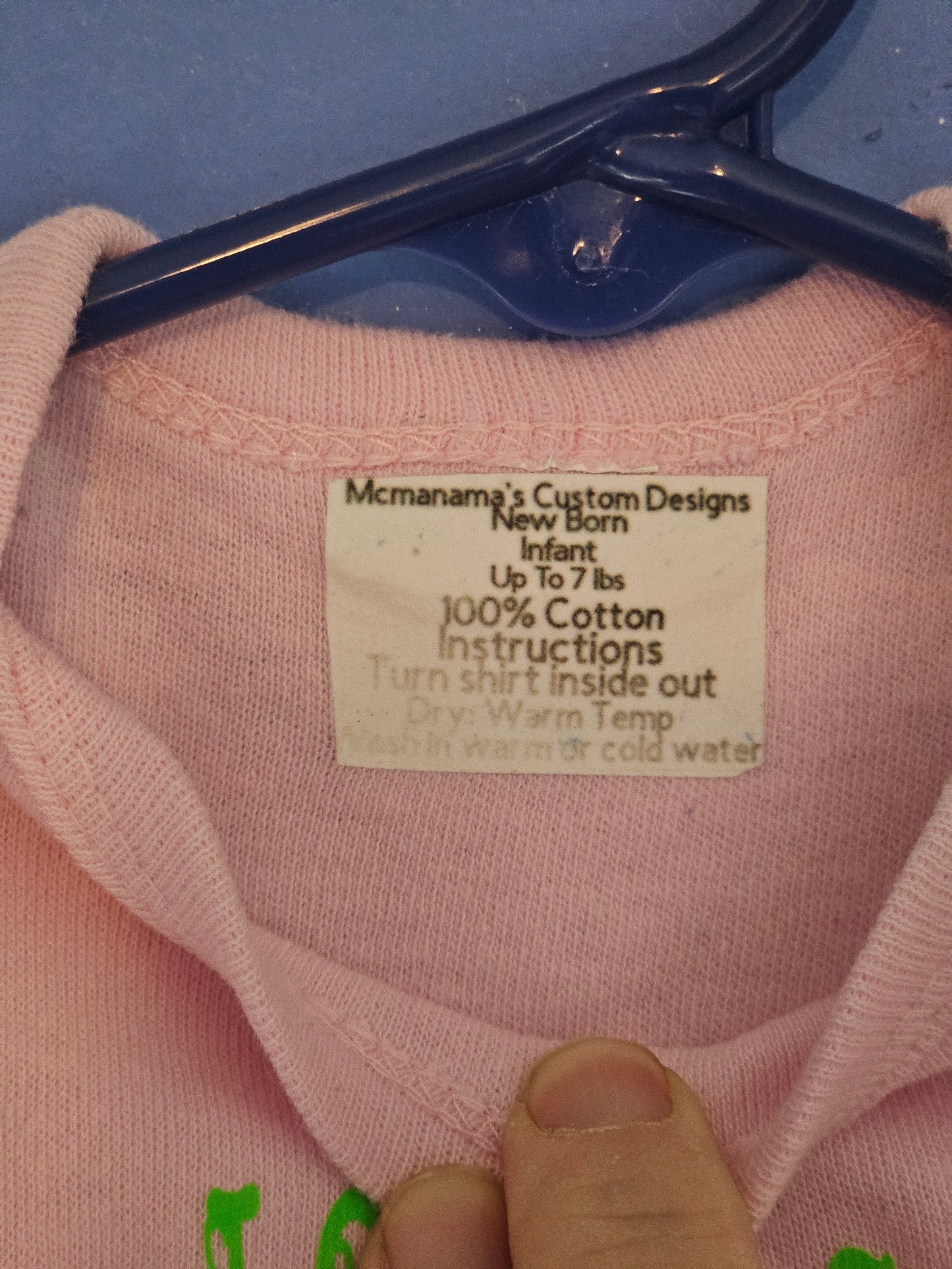 Size new born pink onesie