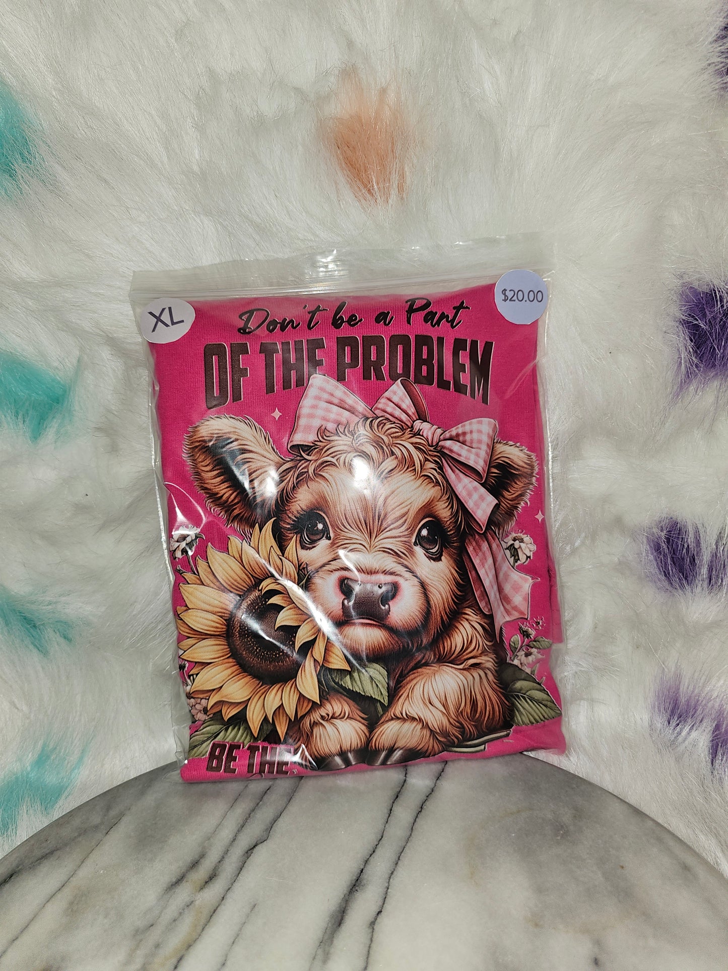 Size XL 100%cotton Pink Don't be part of the problem Tshirt