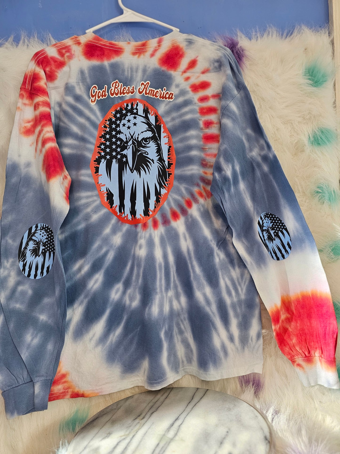 Size L 100%cotton God bless America tie dye Tshirt