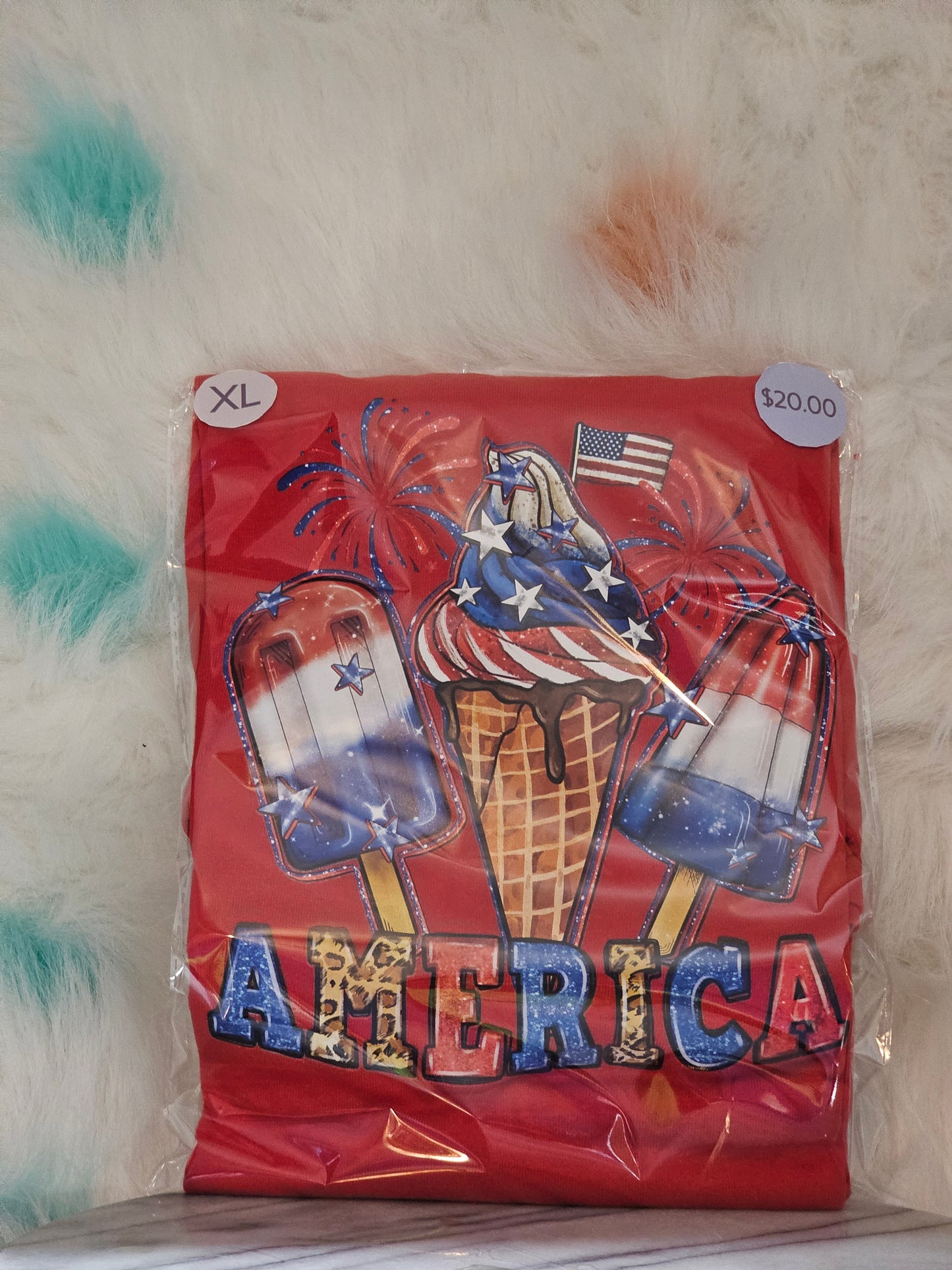 Size XL 100% cotton red popsicle Tshirt