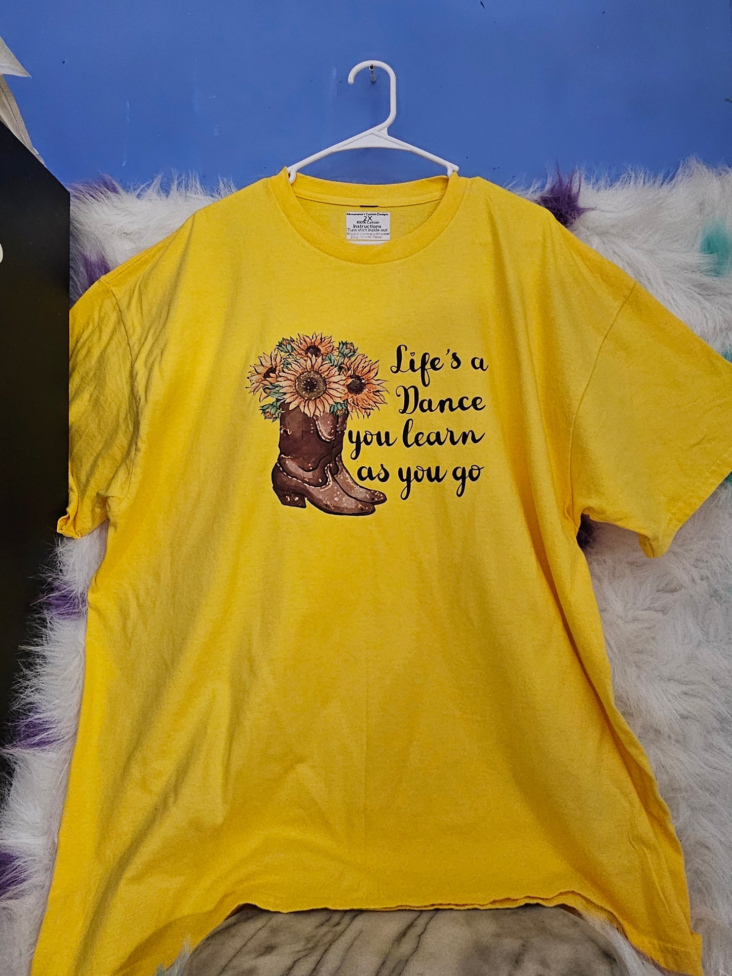Size 2x 100% cotton Life's a Dance you learn as you go Tshirt