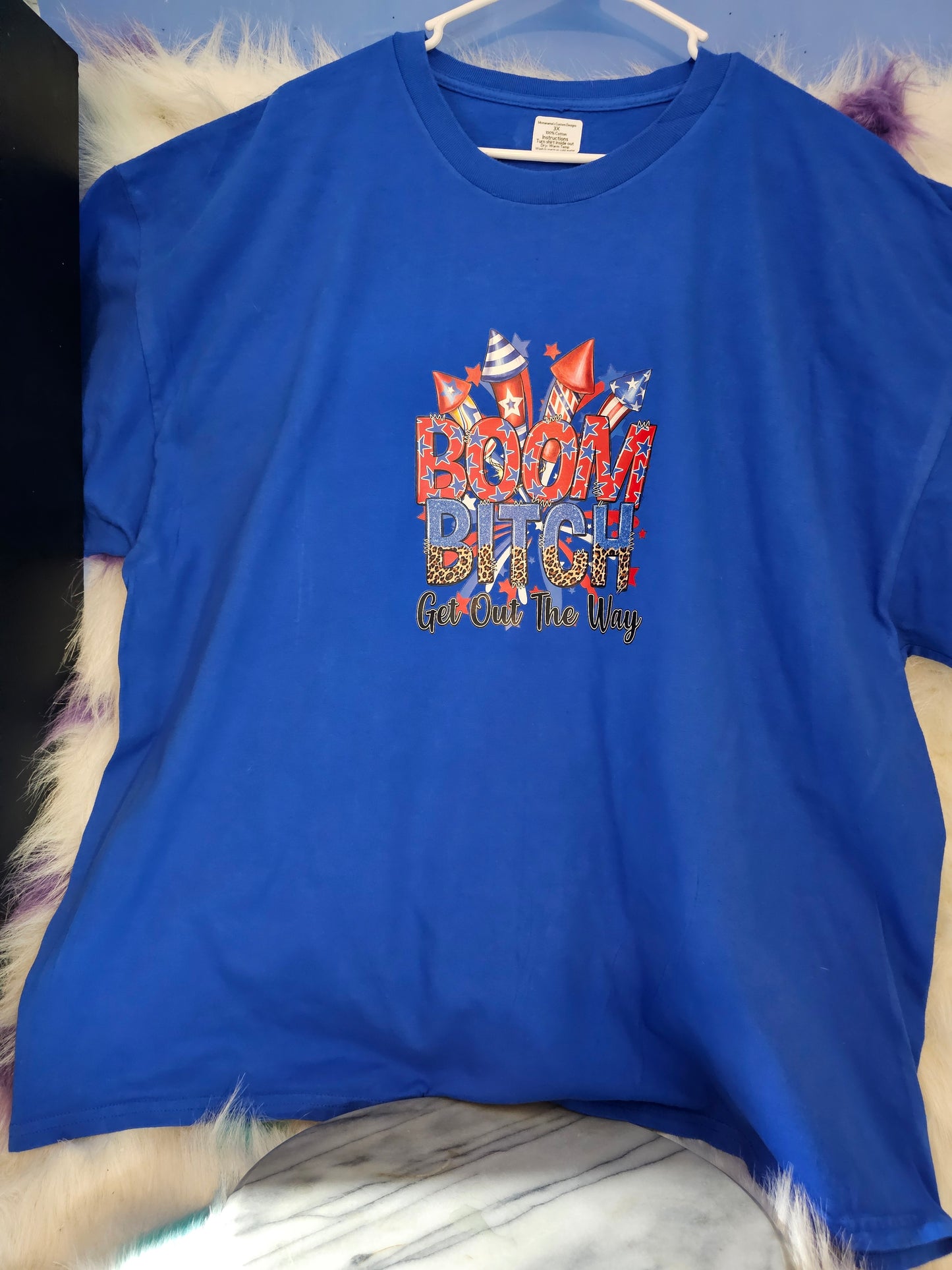 Size 3x 100% cotton Blue Boom Bitch get out of the way Tshirt