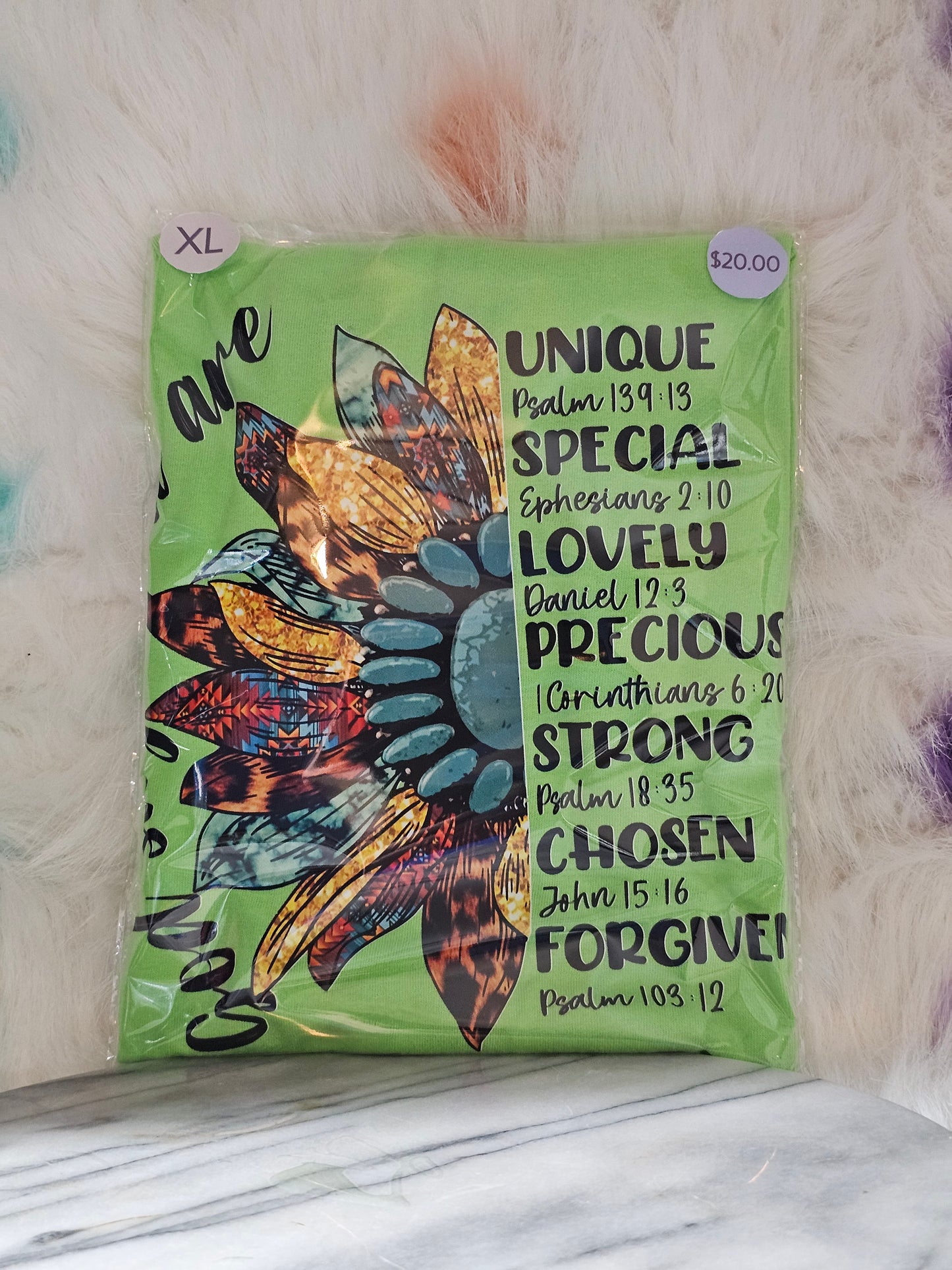 Size XL 100% cotton light green Unique Special Tshirt