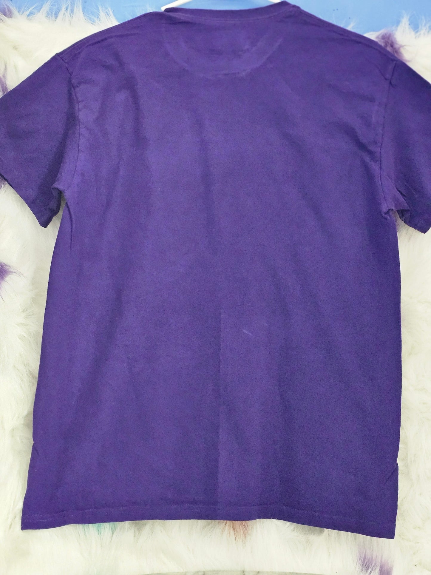 Size M 100% cotton Purple No I don't think Tshirt