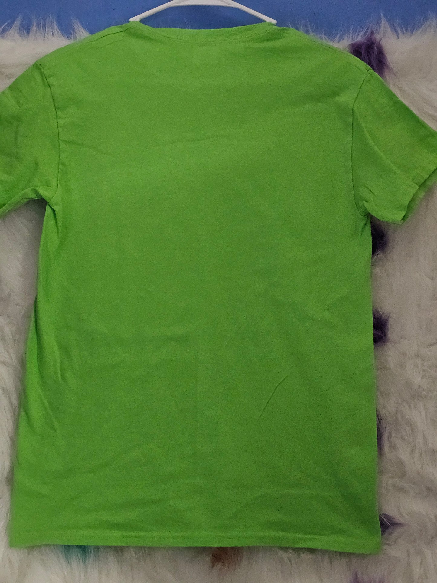 Size S 100% cotton light green I don't think Jesus done it that way Tshirt