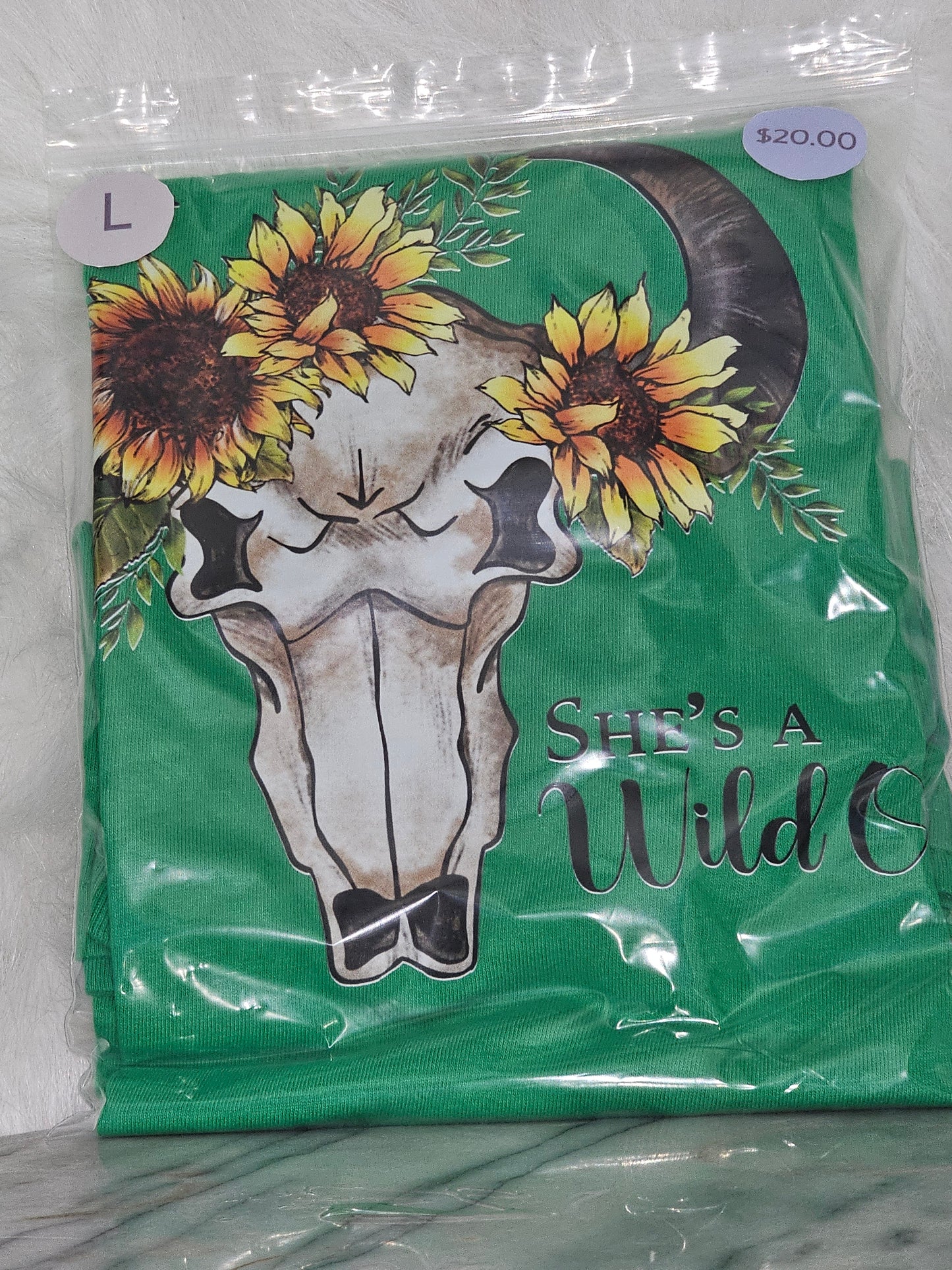 Size L 100%cotton She's a wild one Tshirt