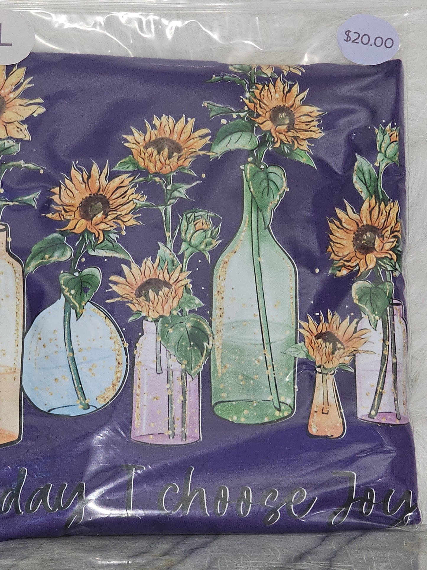 Size L 100%cotton Purple Today I chase joy Tshirt