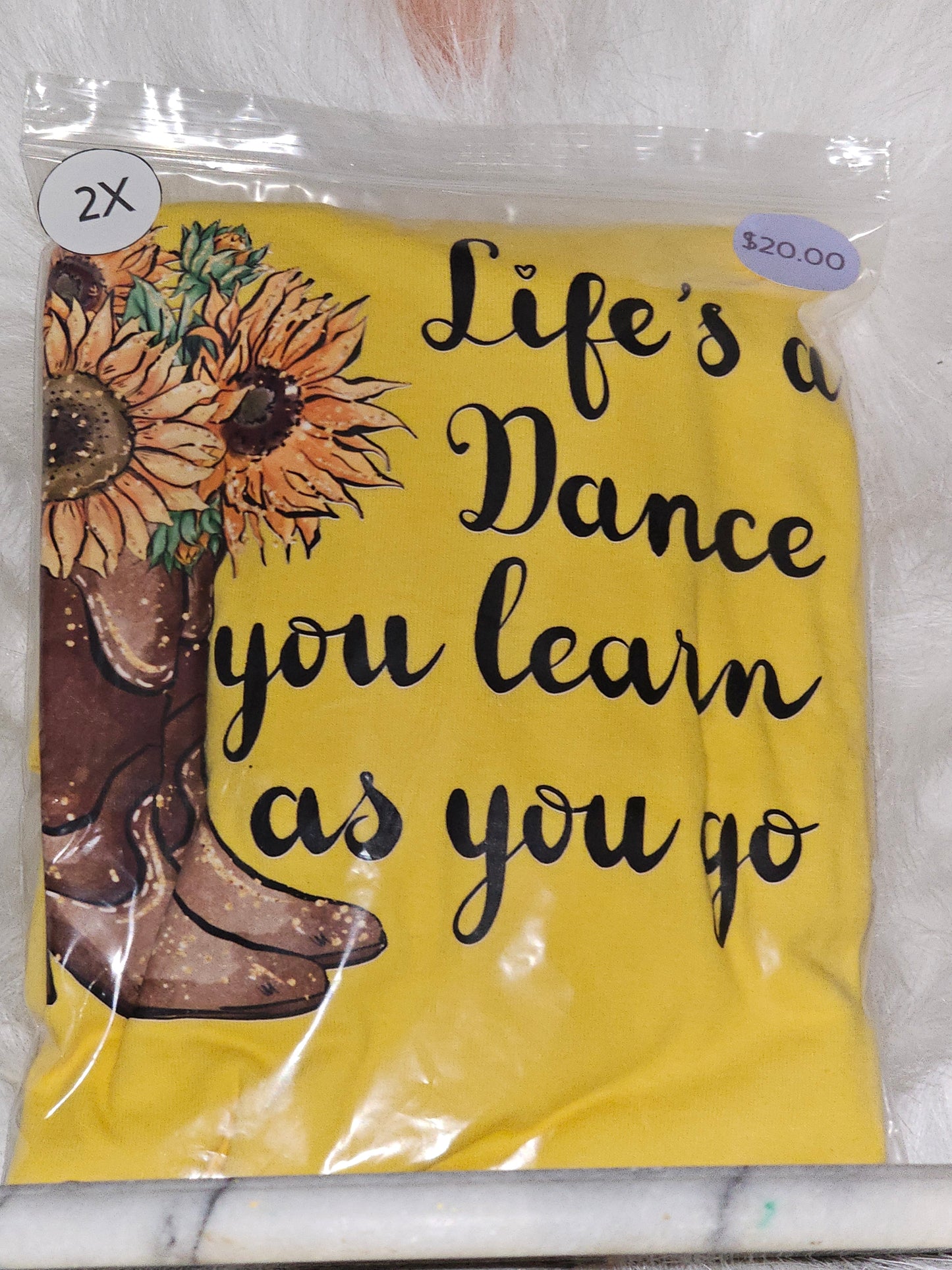 Size 2x 100% cotton Life's a Dance you learn as you go Tshirt