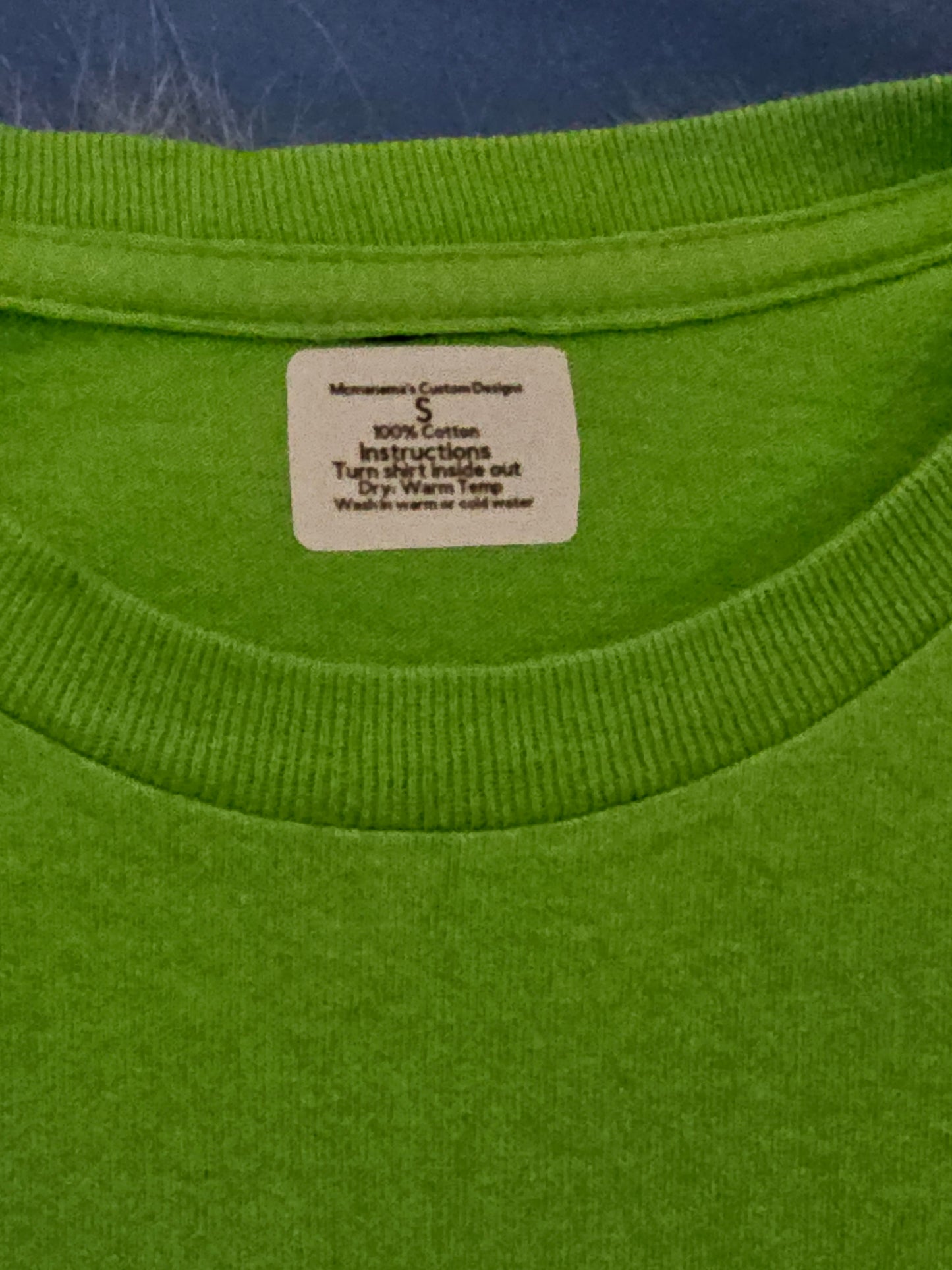 Size S 100% cotton light green I don't think Jesus done it that way Tshirt