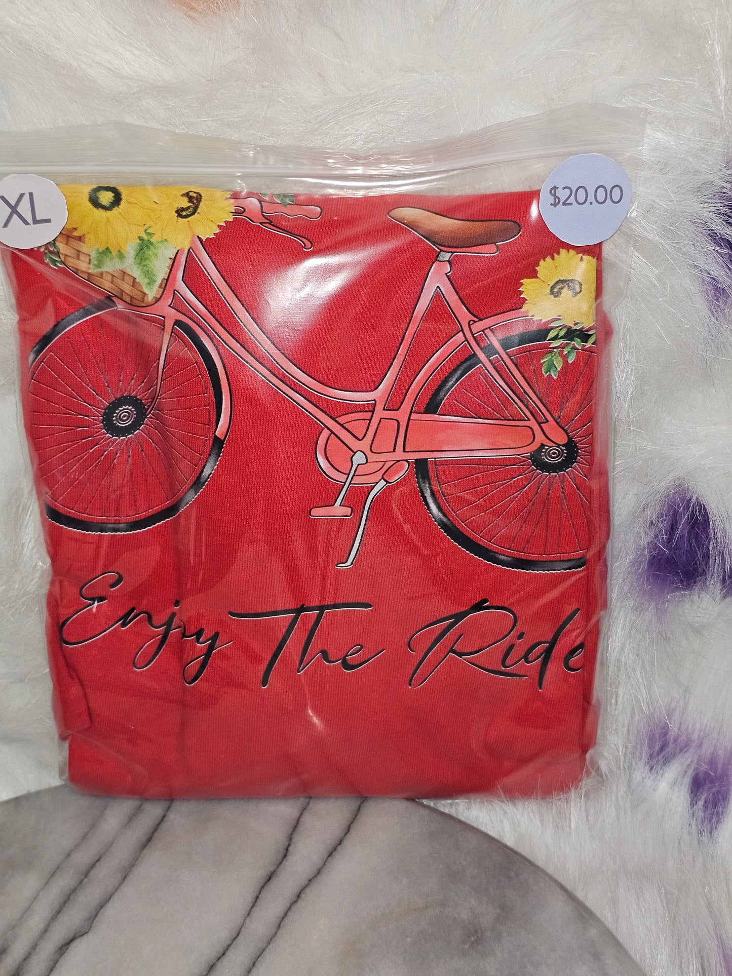 Size XL 100%cotton Enjoy the ride Tshirt