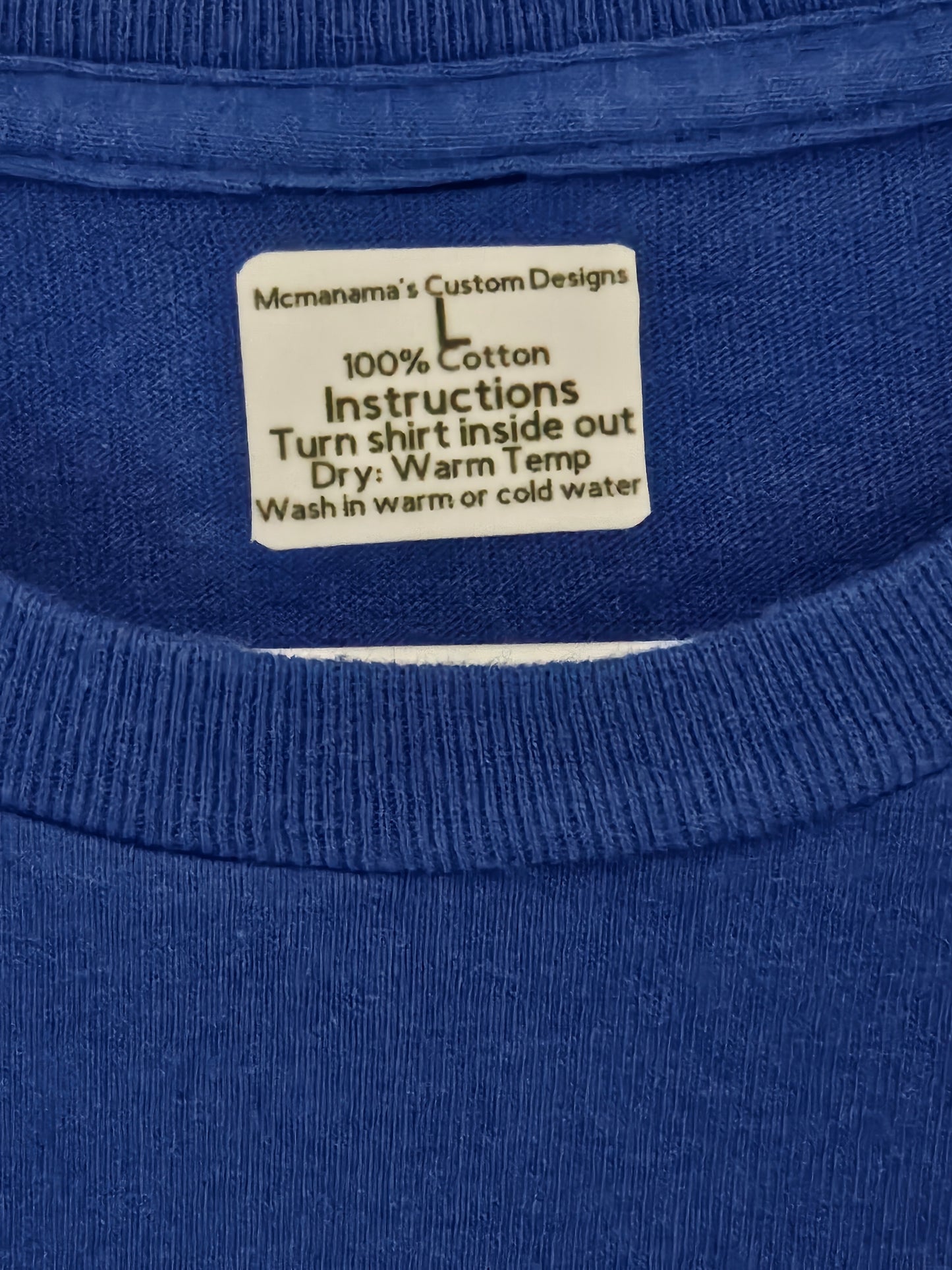 Size L 100% cotton Blue Happy 4th of July T Shirt