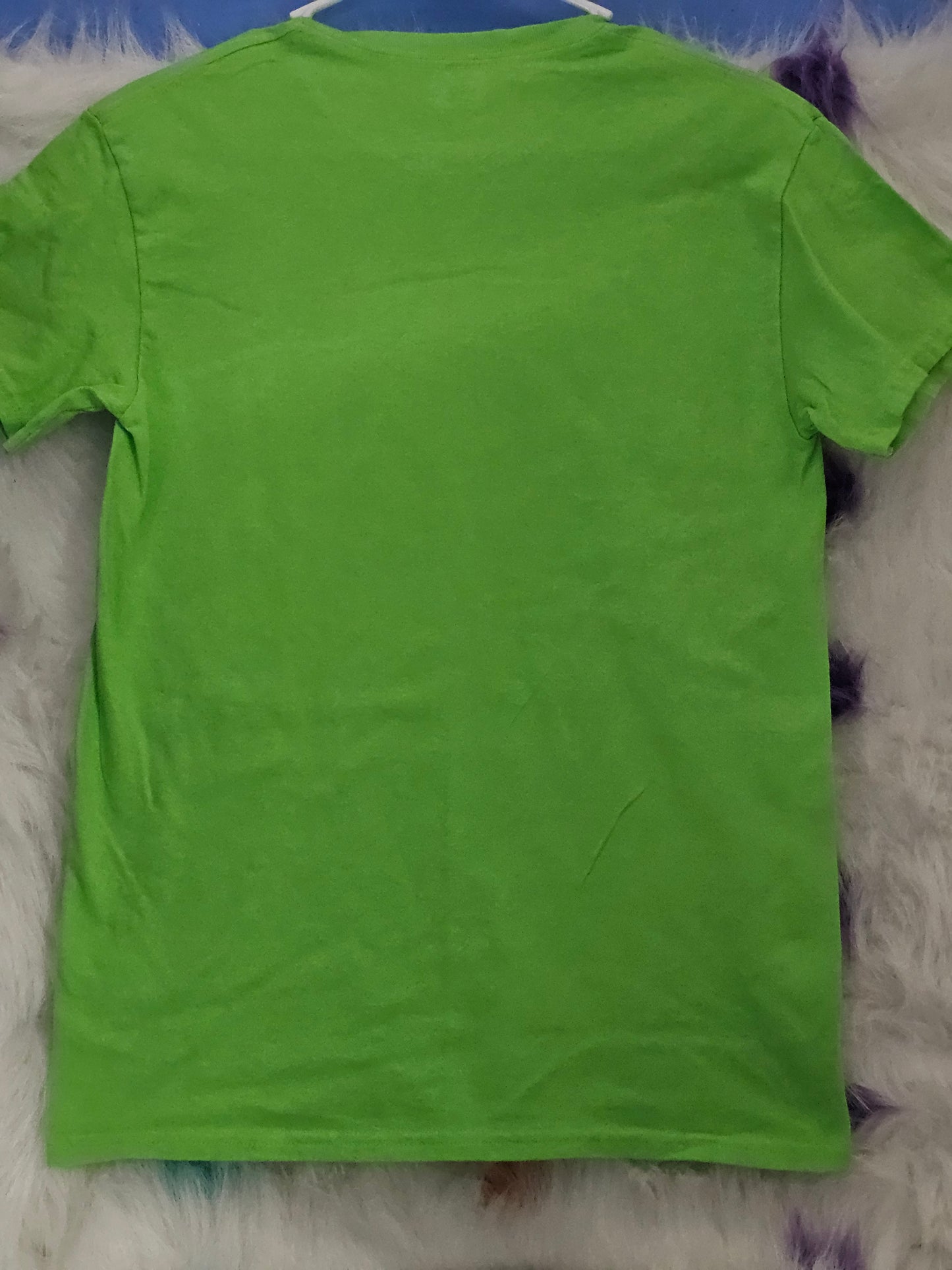 Size S 100% cotton light green I don't think Jesus done it that way Tshirt