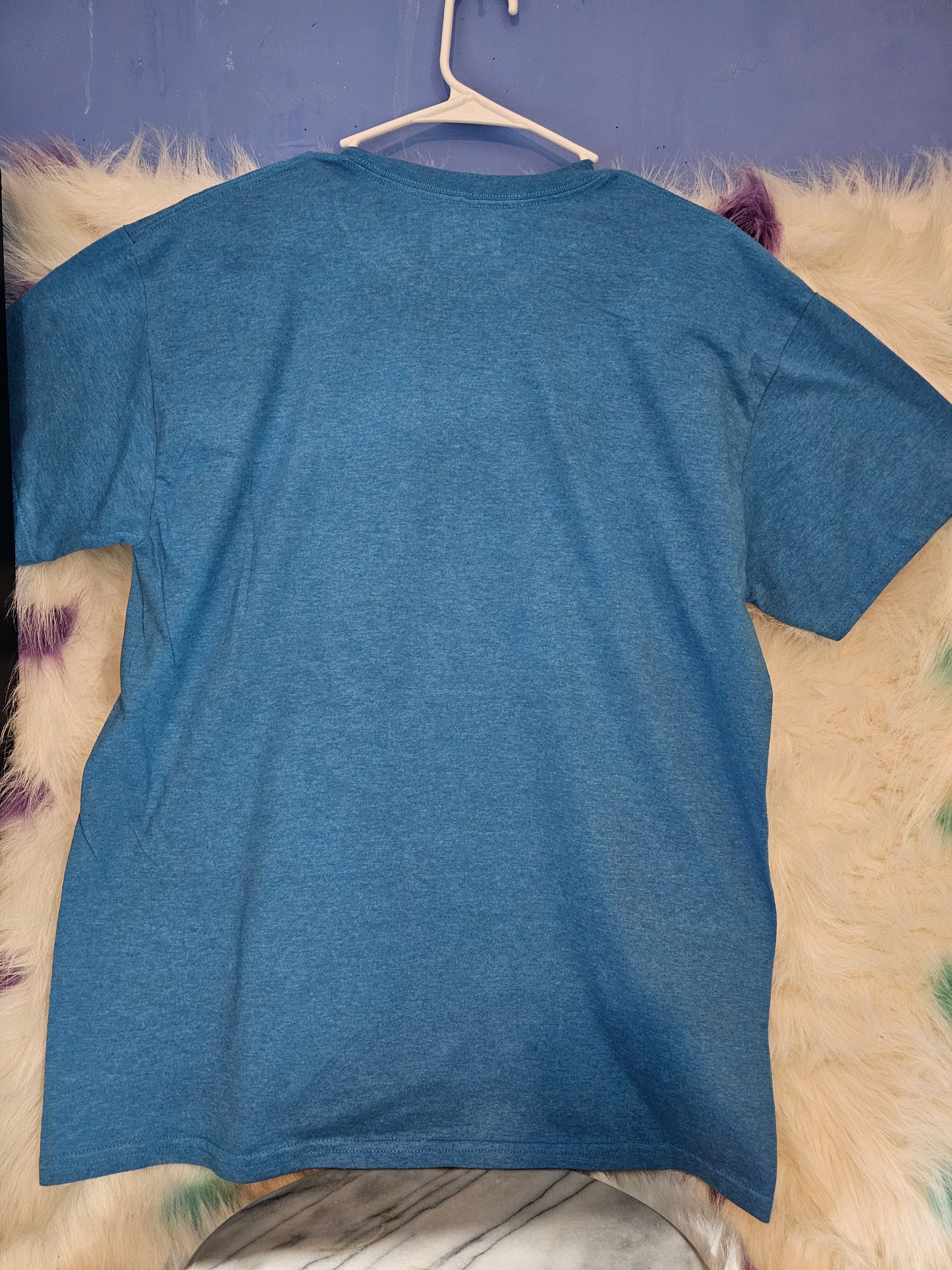 Size L 50% cotton 50%polyester blue Mama,Mama,Mama, Mama Tshirt