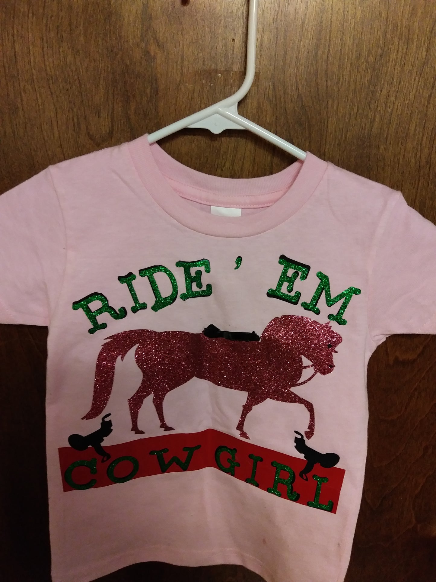 Little Girl's Ride Em cow girl shirt