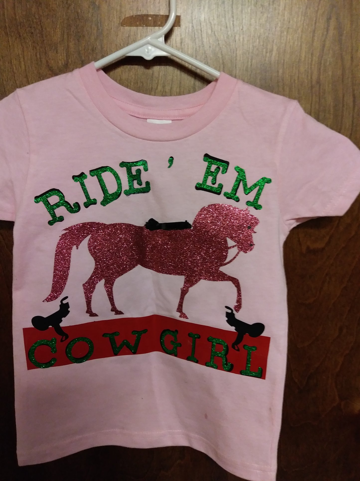 Little Girl's Ride Em cow girl shirt